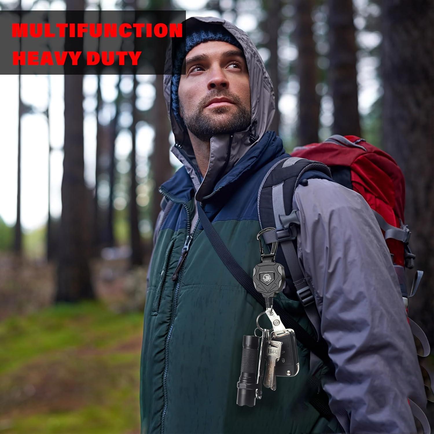 Paquete de 2 llaveros retráctiles JNOMOW 80 cm alta resistencia