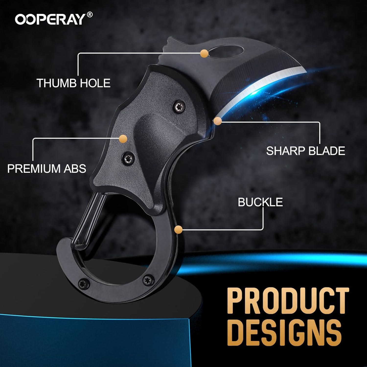 Cuchillo de Llave EDC OOPERAY Negro, Acero Inoxidable, 9.84 cm