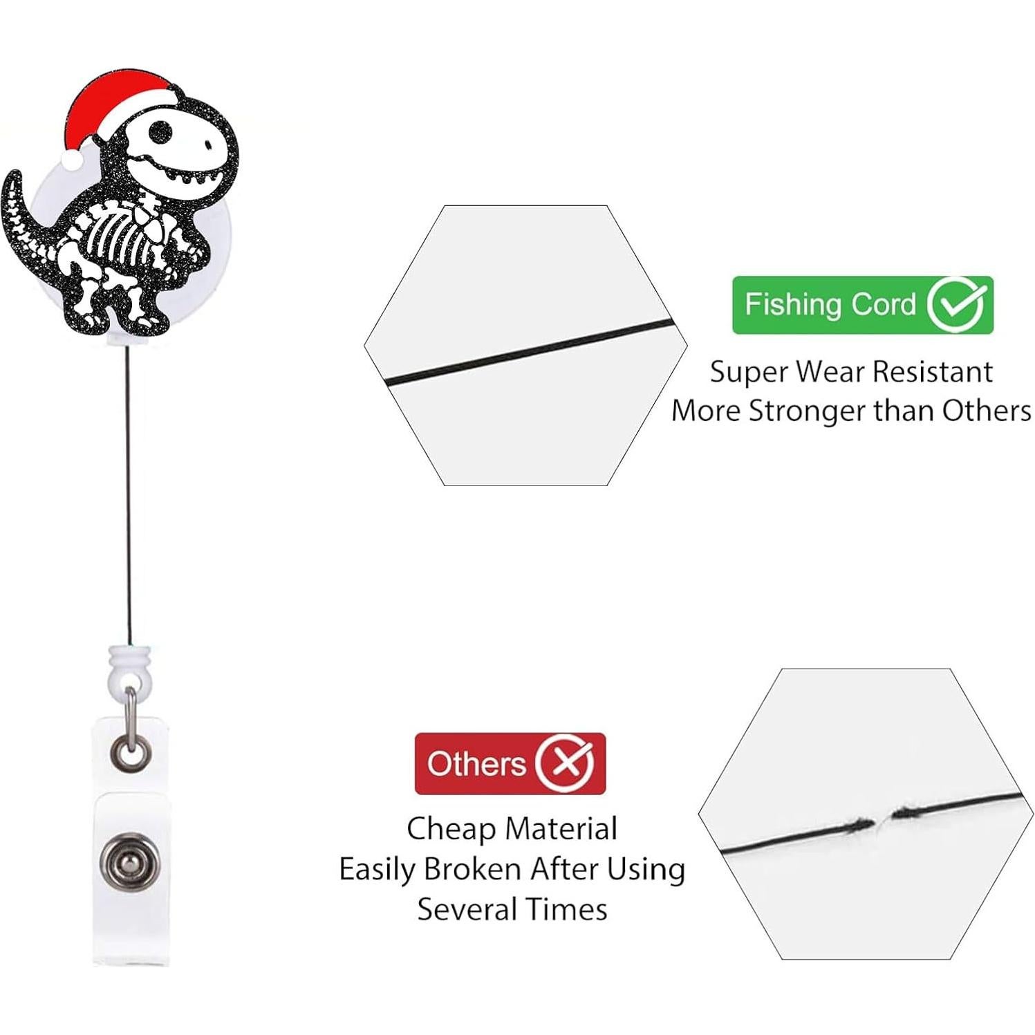 Insignia Retráctil Navidad Thriano Dinosaurio Clip 9g