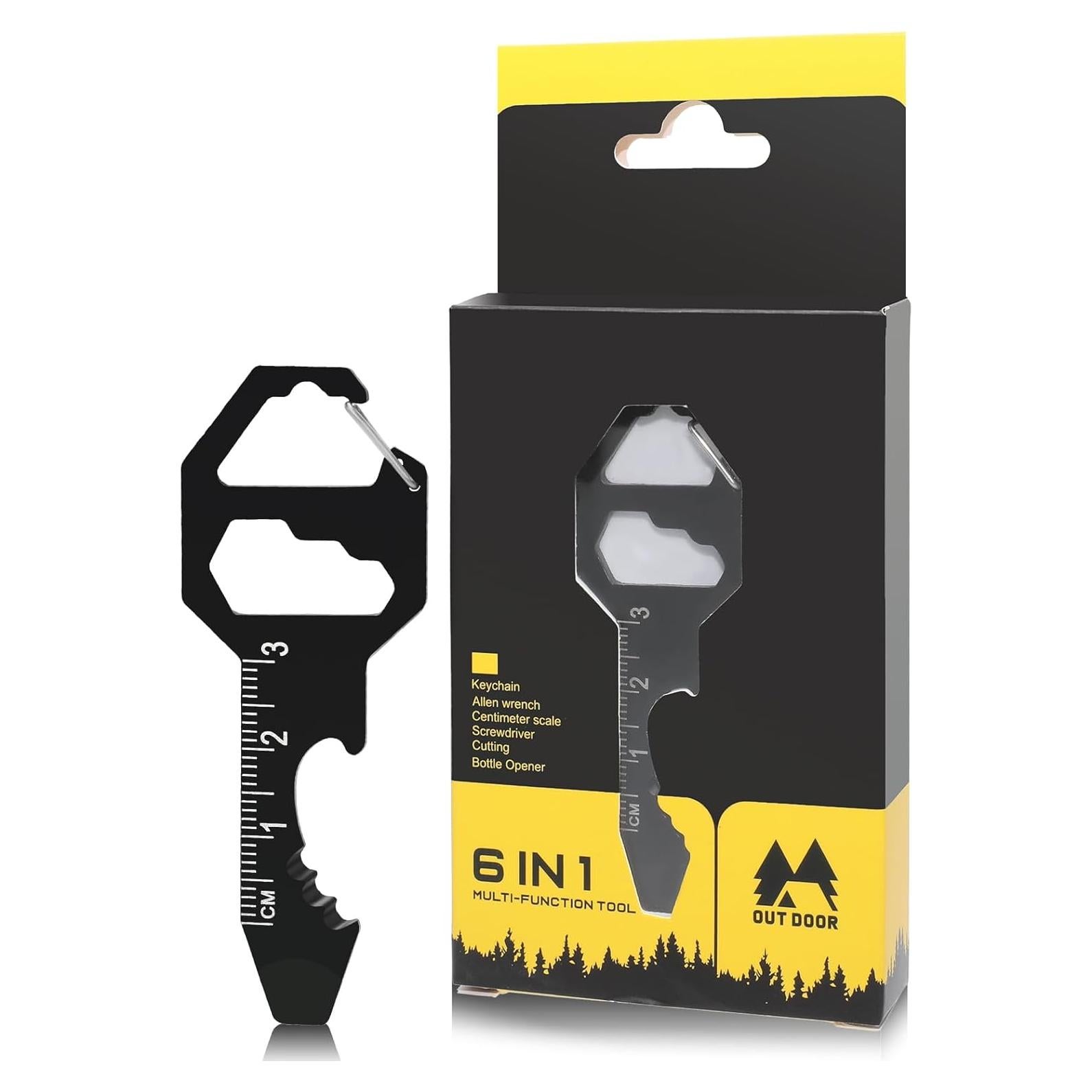 Mini Herramienta Multifuncional 6 en 1 Ayzylpth - Abrebotellas, Llave, Regla