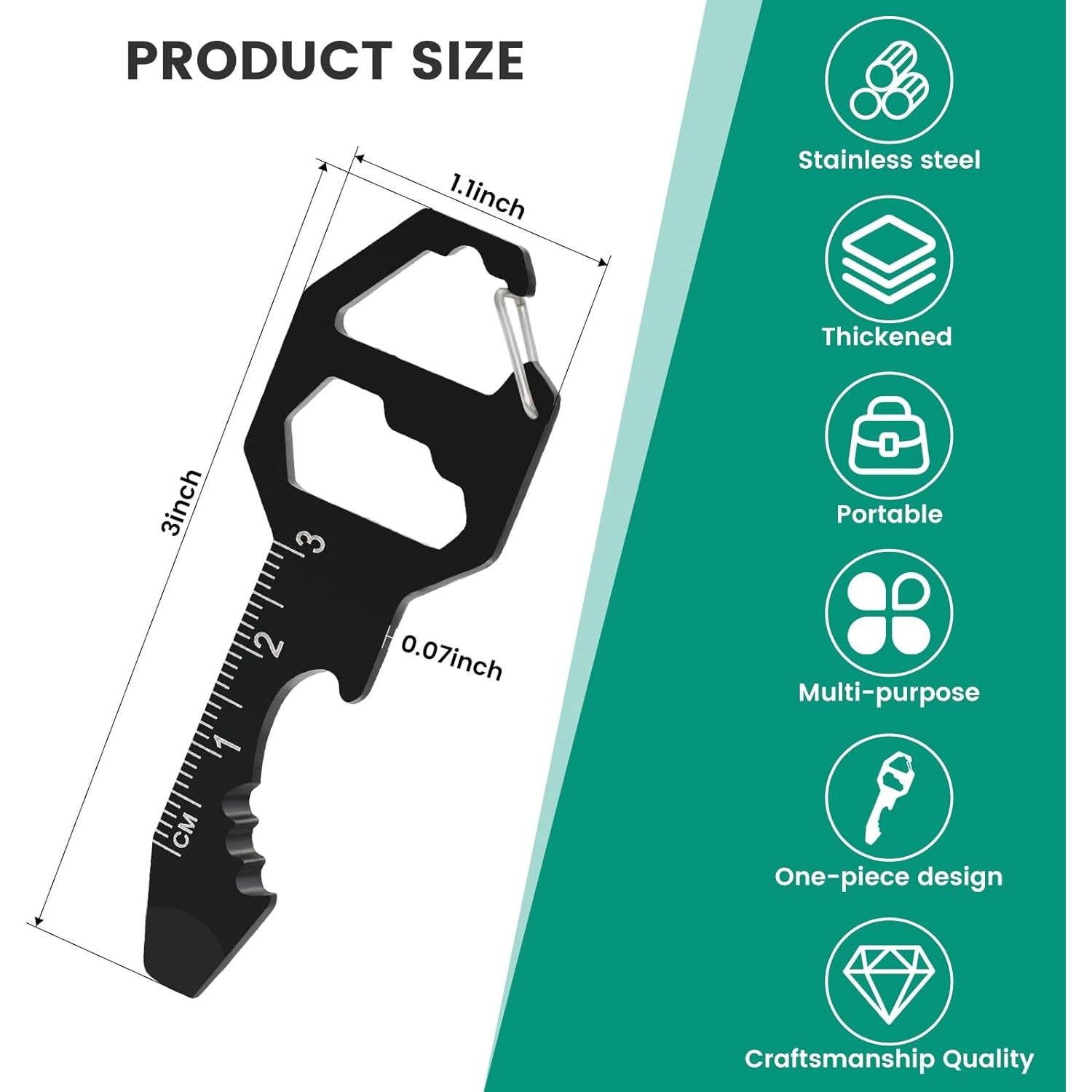 Mini Herramienta Multifuncional 6 en 1 Ayzylpth - Abrebotellas, Llave, Regla