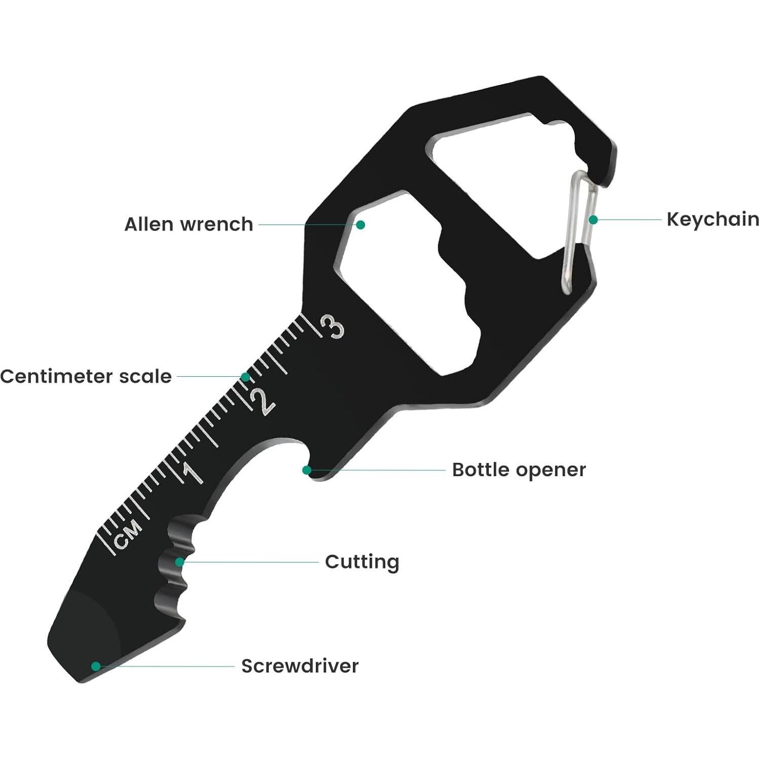 Mini Herramienta Multifuncional 6 en 1 Ayzylpth - Abrebotellas, Llave, Regla