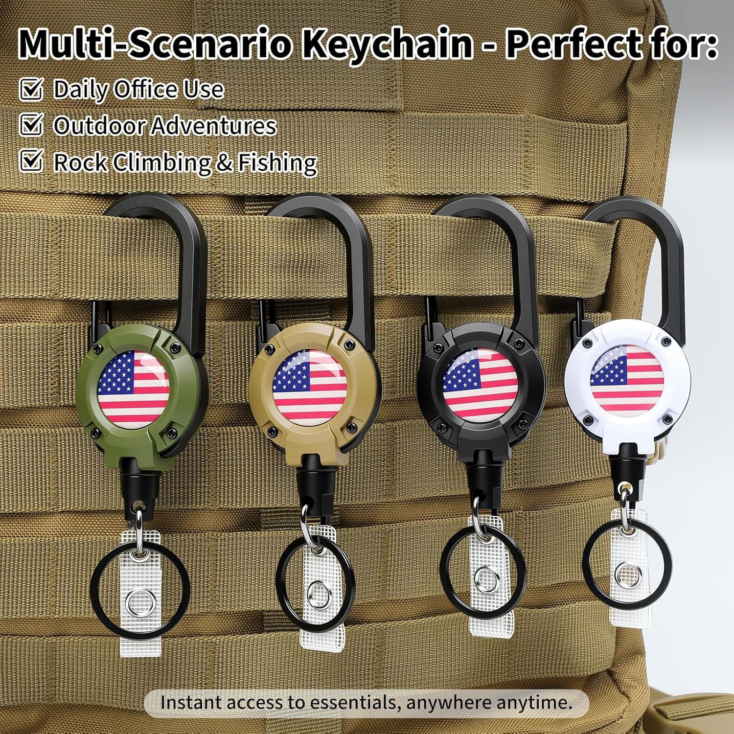 Llave Retráctil YueMiEcoUS 72 cm Cuerda Dyneema Negra