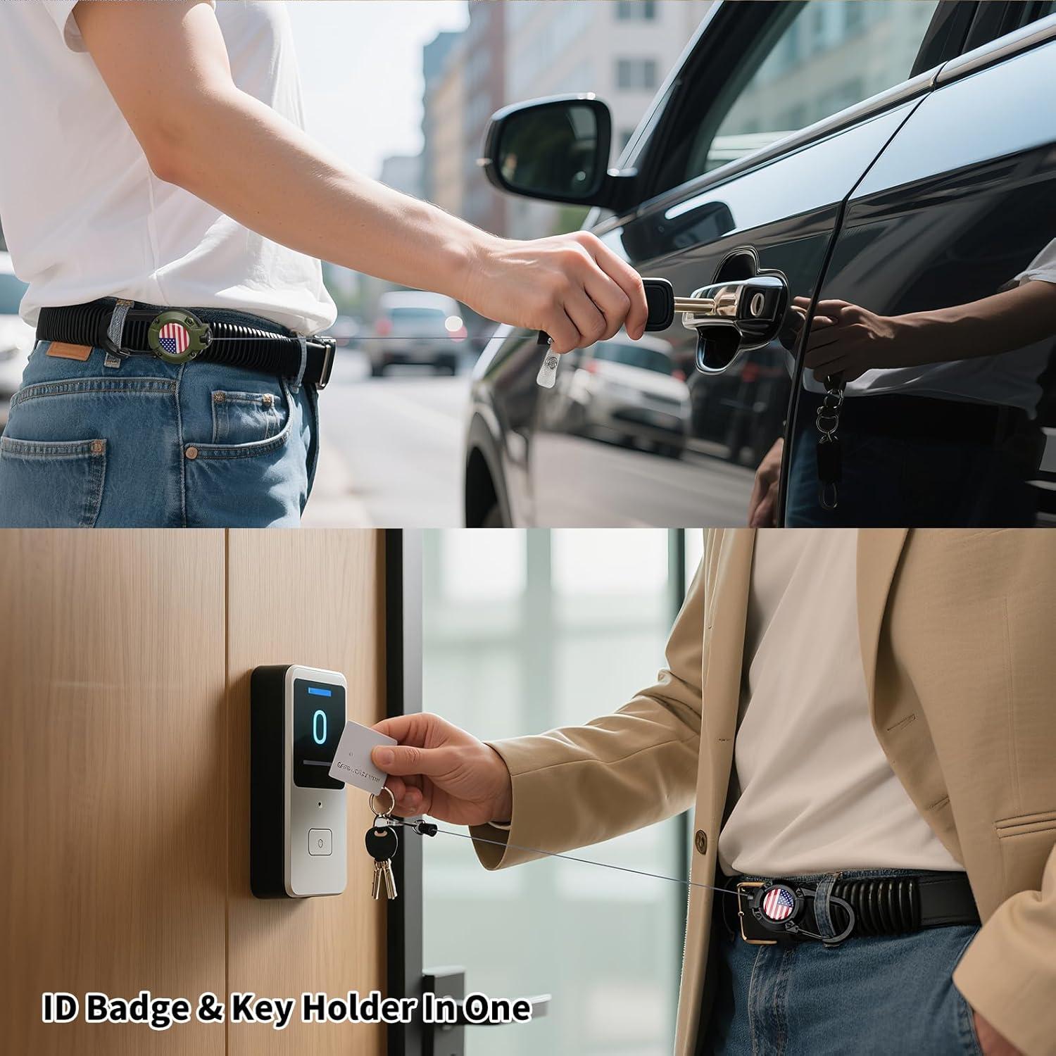 Llave Retráctil YueMiEcoUS 72 cm Cuerda Dyneema Negra