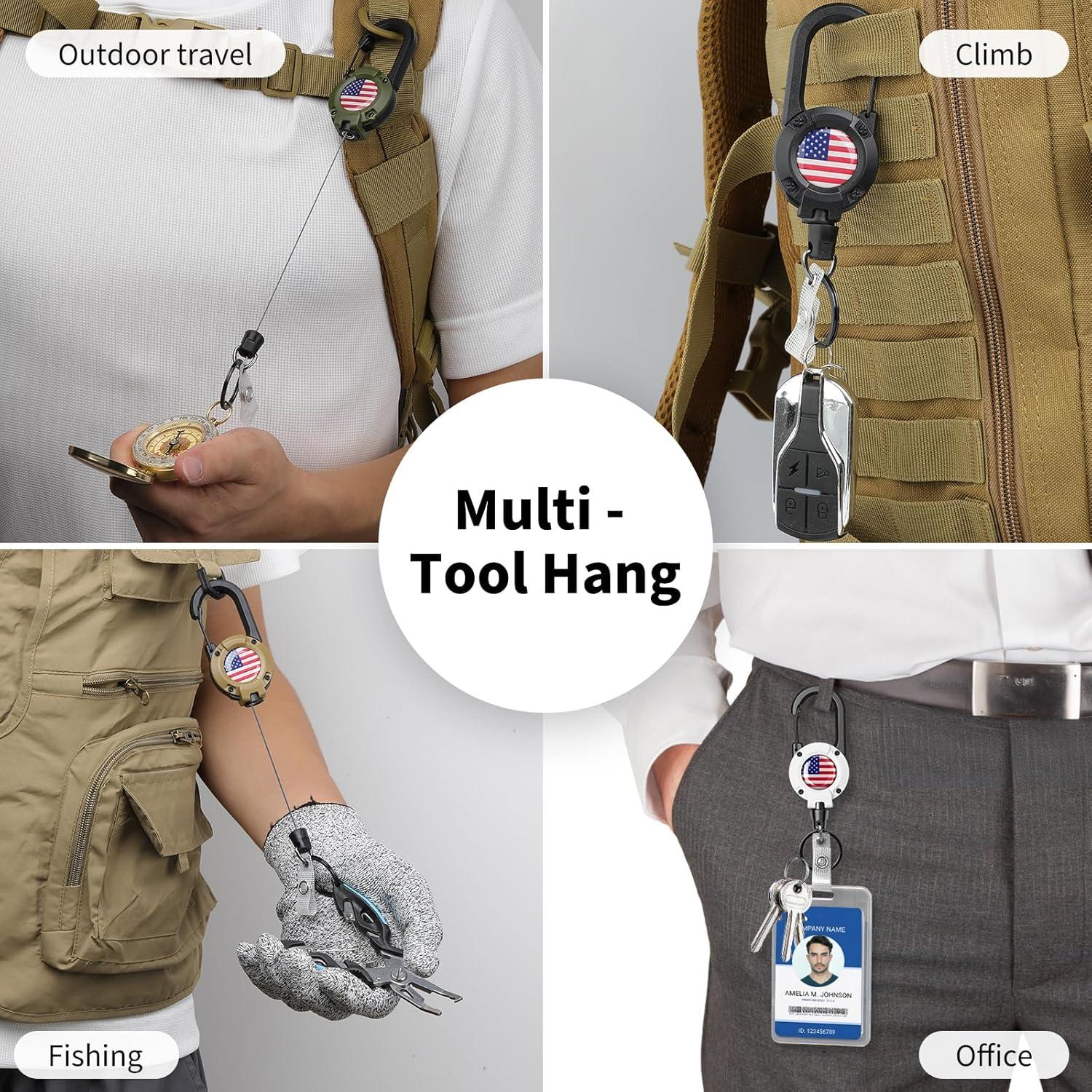 Llave Retráctil YueMiEcoUS 72 cm Cuerda Dyneema Negra