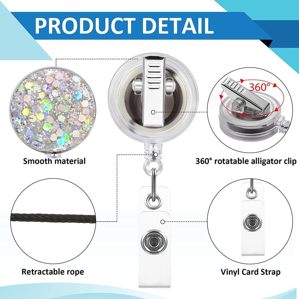 Paquete de 10 Sujetadores de Insignias Retráctiles FadyRaye