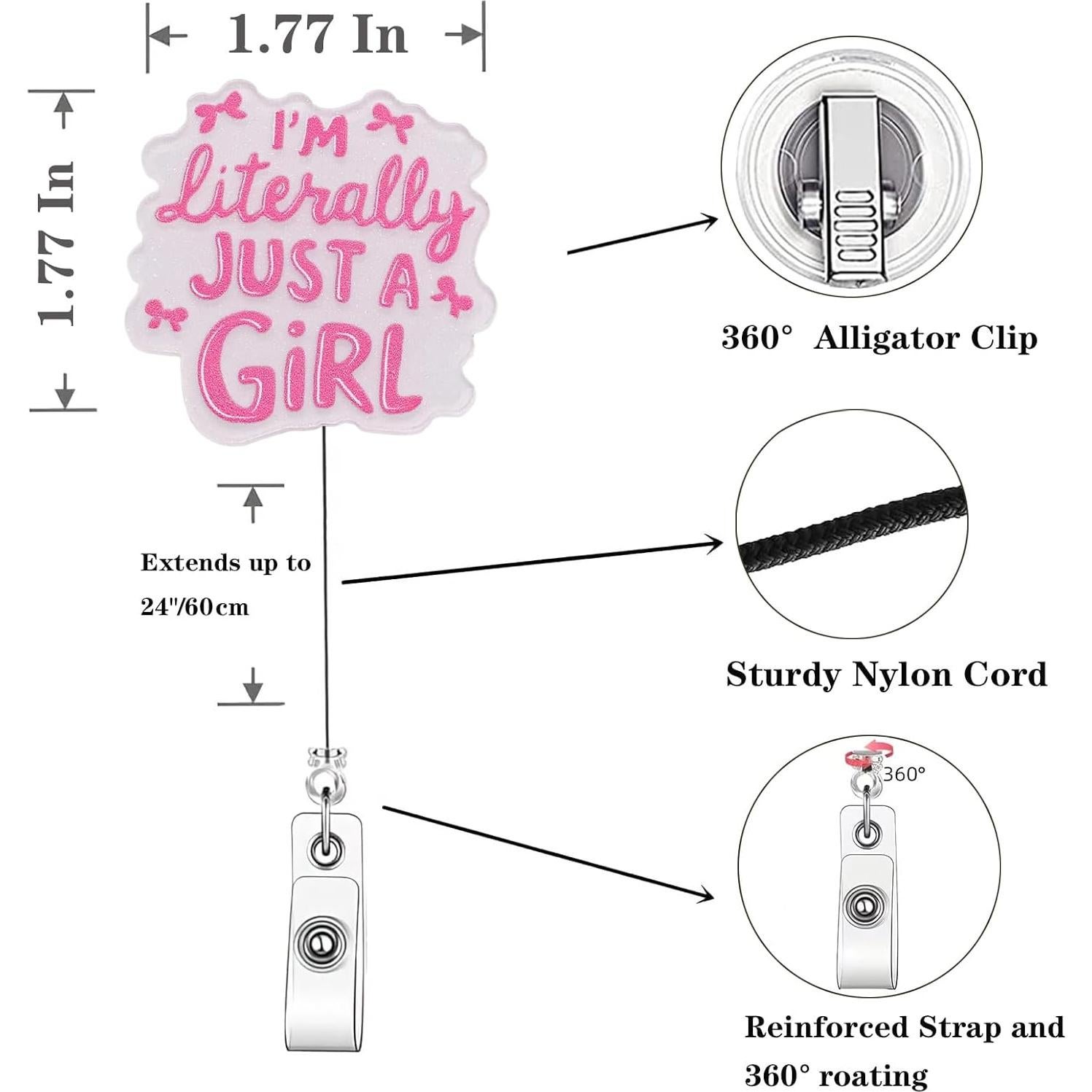 Carrete Retráctil Insignia VLAWISE Rosa 60 cm - Chica Poderosa