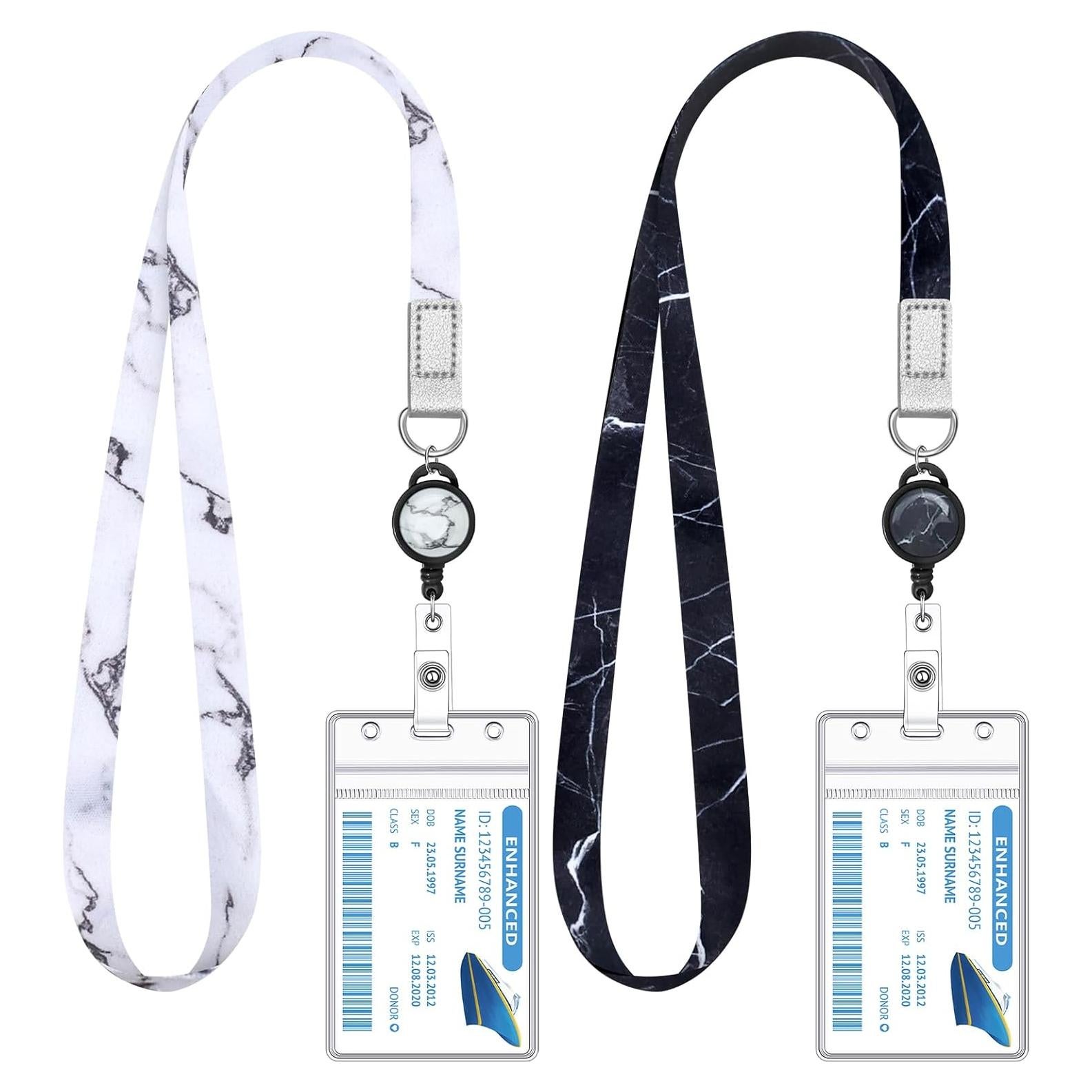 Lanyard de Crucero HONSIO 2 Piezas con Carrete Retráctil ID
