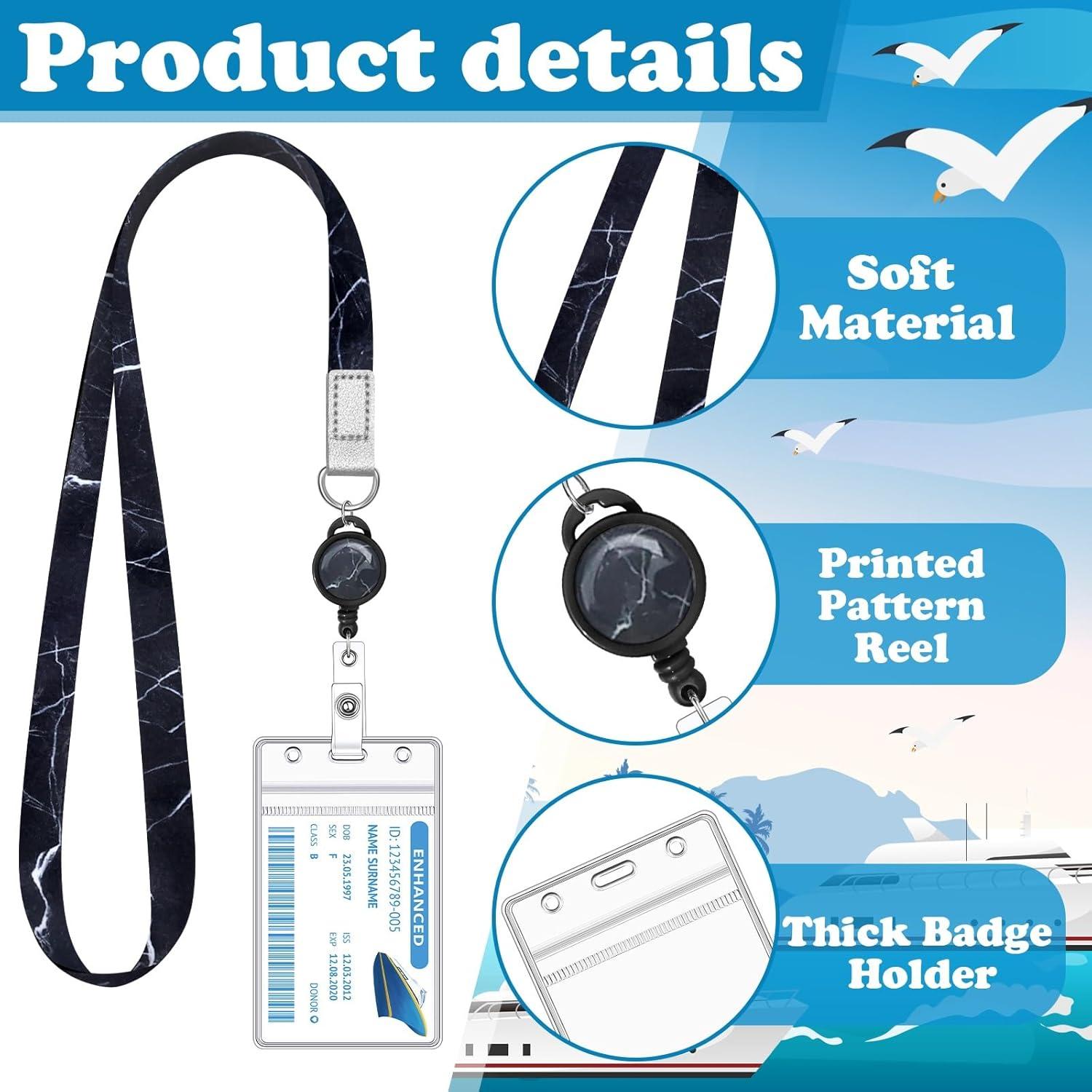 Lanyard de Crucero HONSIO 2 Piezas con Carrete Retráctil ID