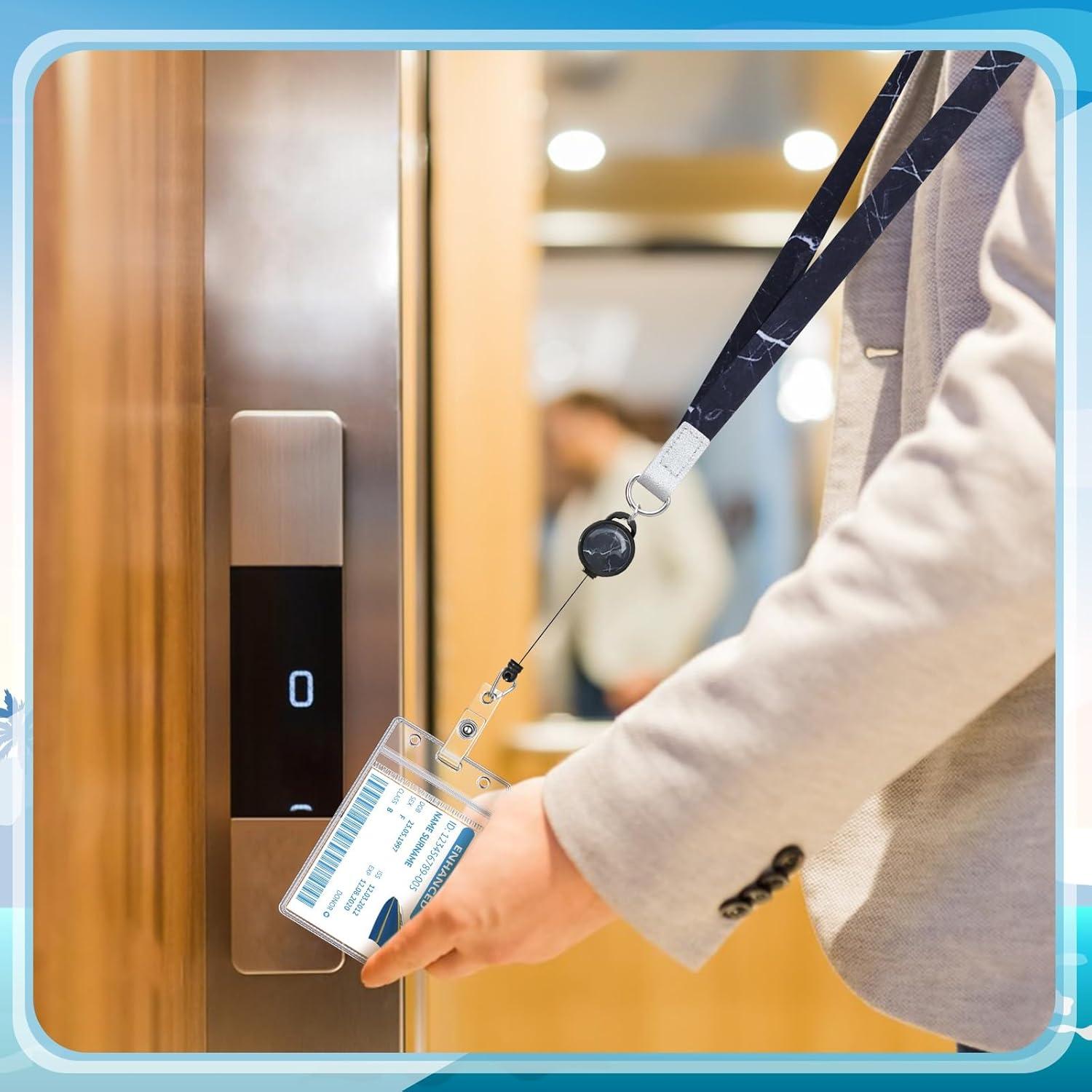 Lanyard de Crucero HONSIO 2 Piezas con Carrete Retráctil ID