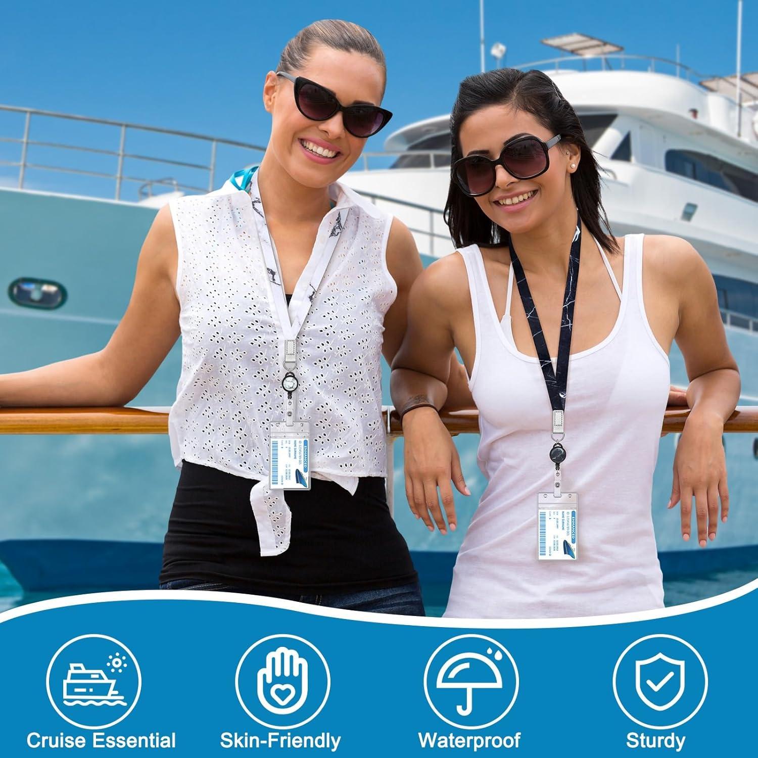 Lanyard de Crucero HONSIO 2 Piezas con Carrete Retráctil ID