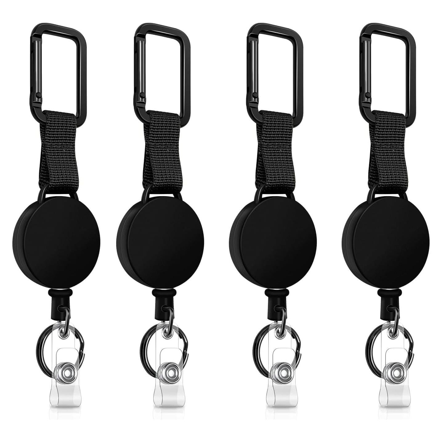 Porta Llaves Retráctil Auriikoop 4 Piezas 61 cm Negro