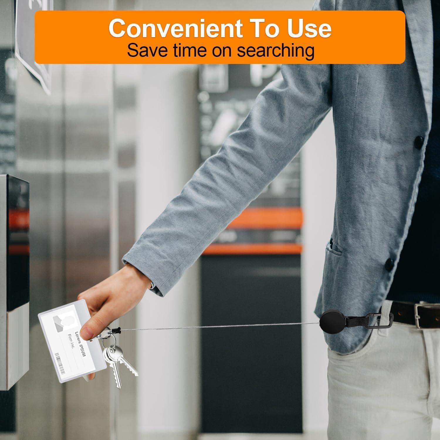 Porta Llaves Retráctil Auriikoop 4 Piezas 61 cm Negro