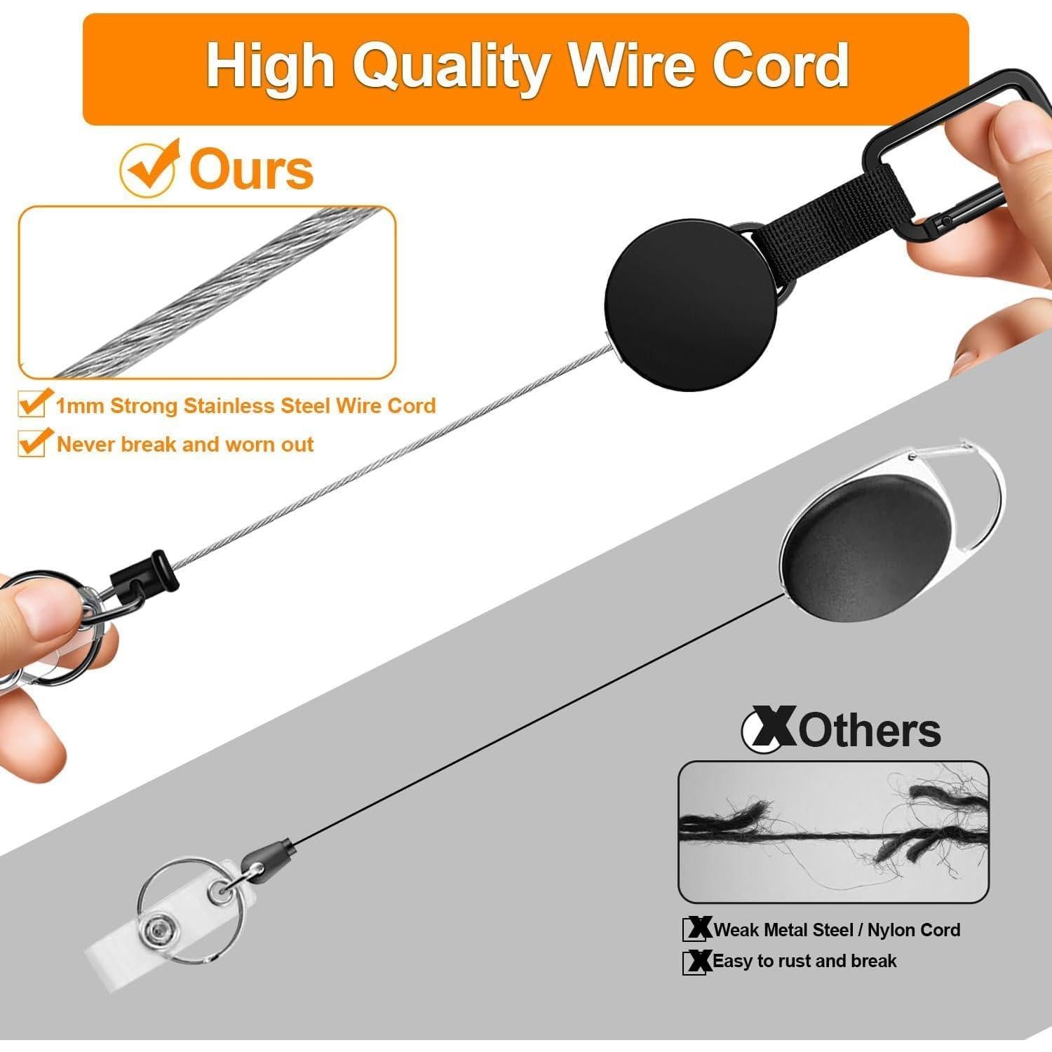 Porta Llaves Retráctil Auriikoop 4 Piezas 61 cm Negro