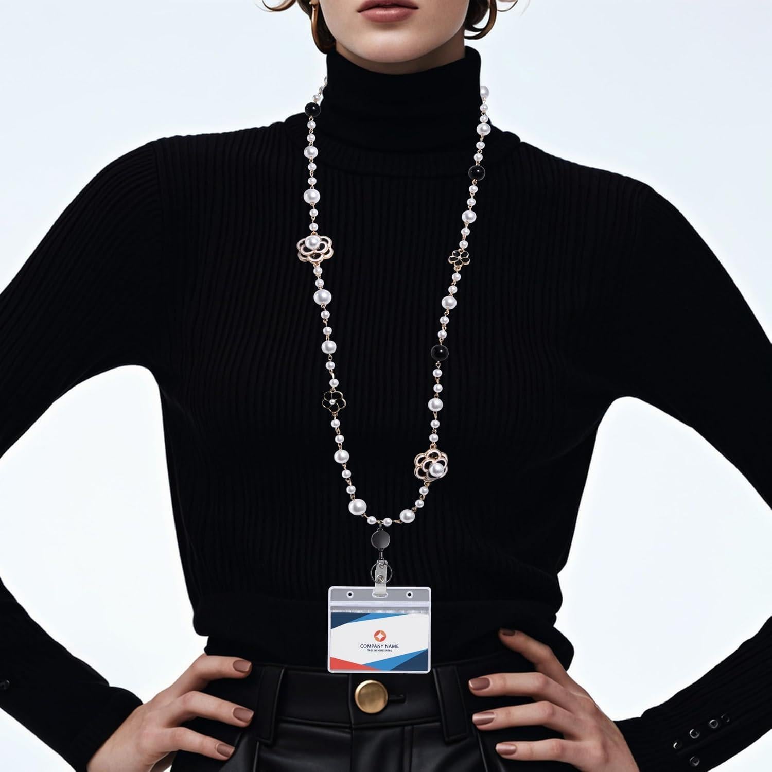 Cinta Retráctil de Identificación Kioooki con Perlas y Camelia