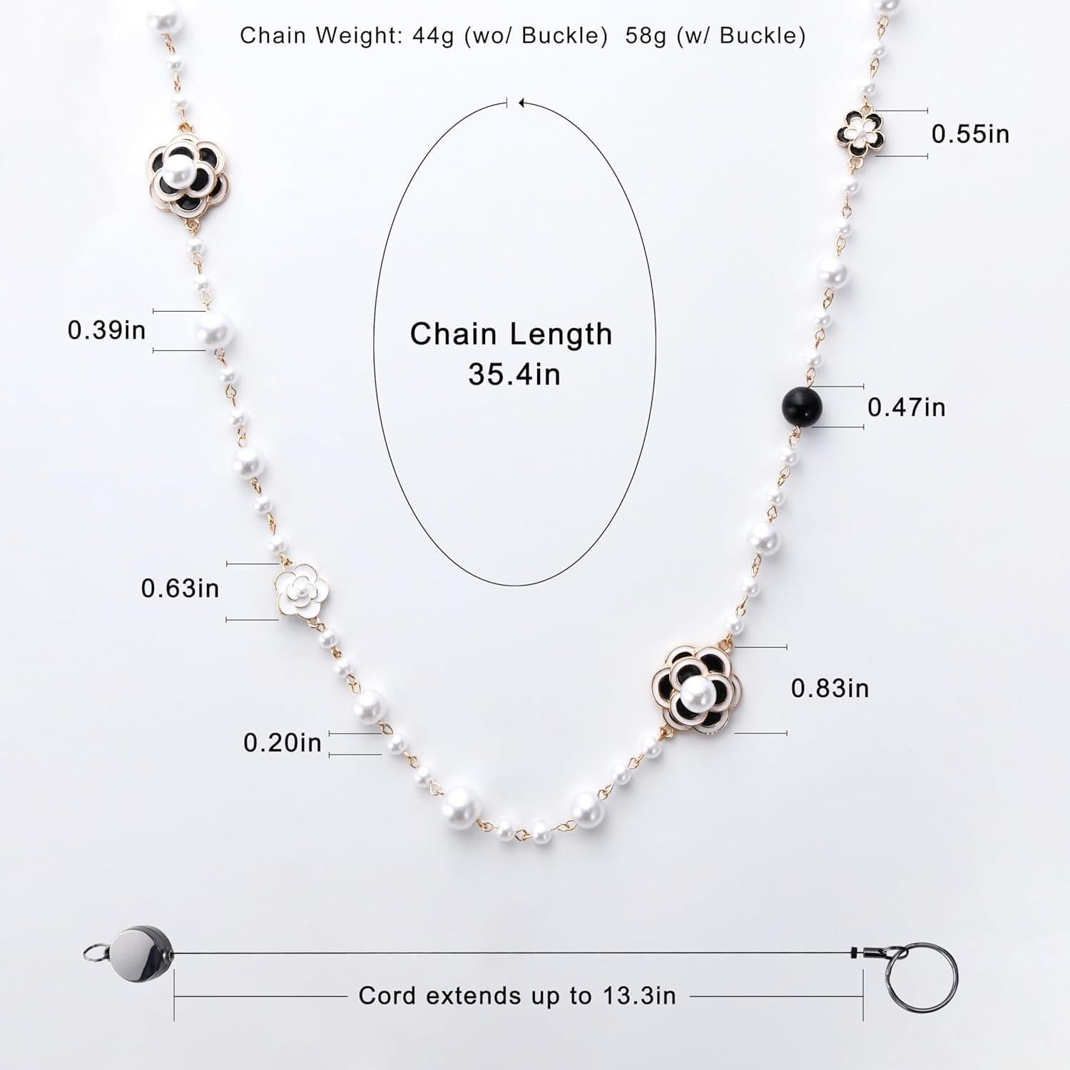 Cinta Retráctil de Identificación Kioooki con Perlas y Camelia