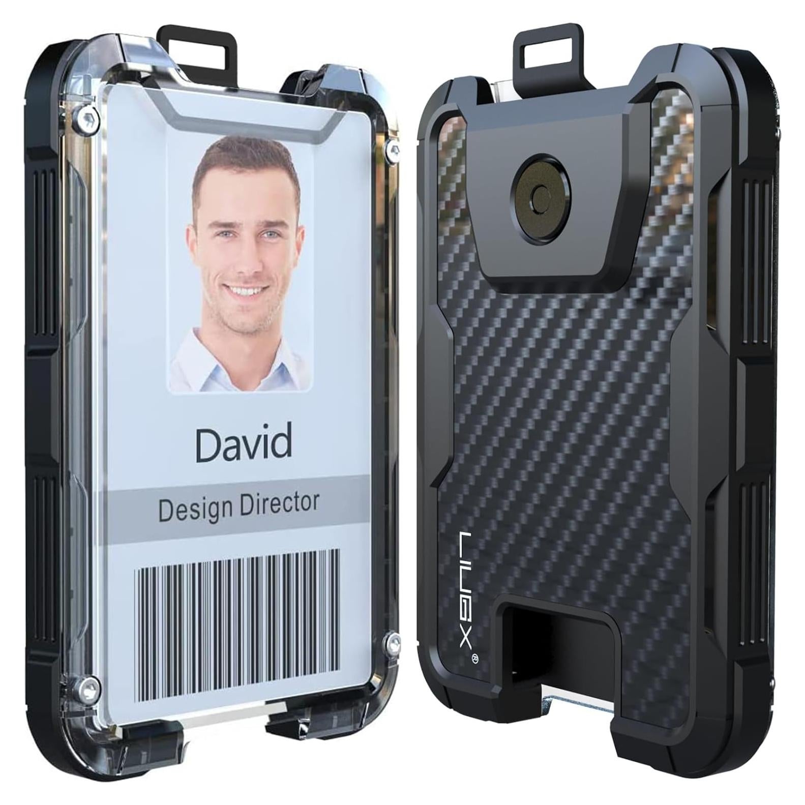 Soporte de Insignia LIUGX Sin Clip para 6 Tarjetas Negro