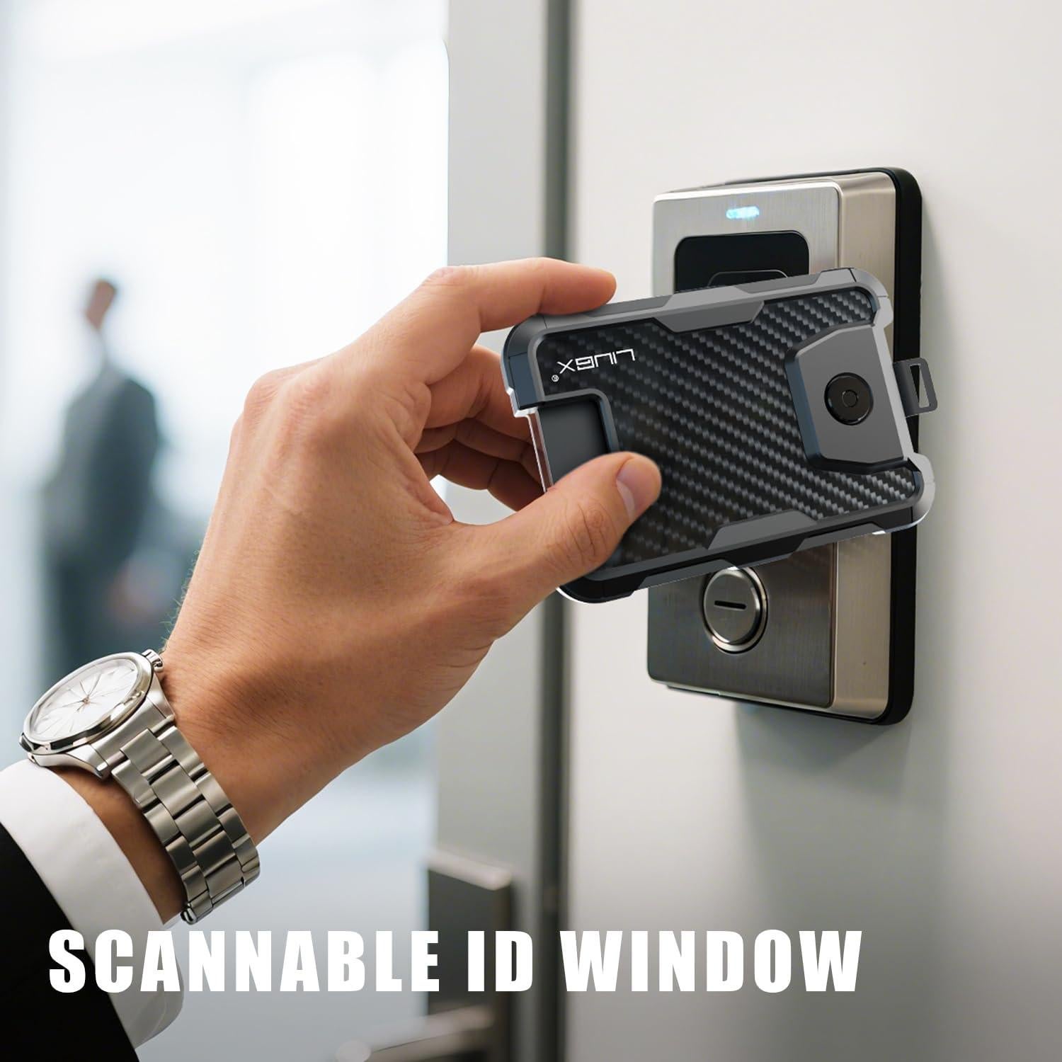 Soporte de Insignia LIUGX Sin Clip para 6 Tarjetas Negro