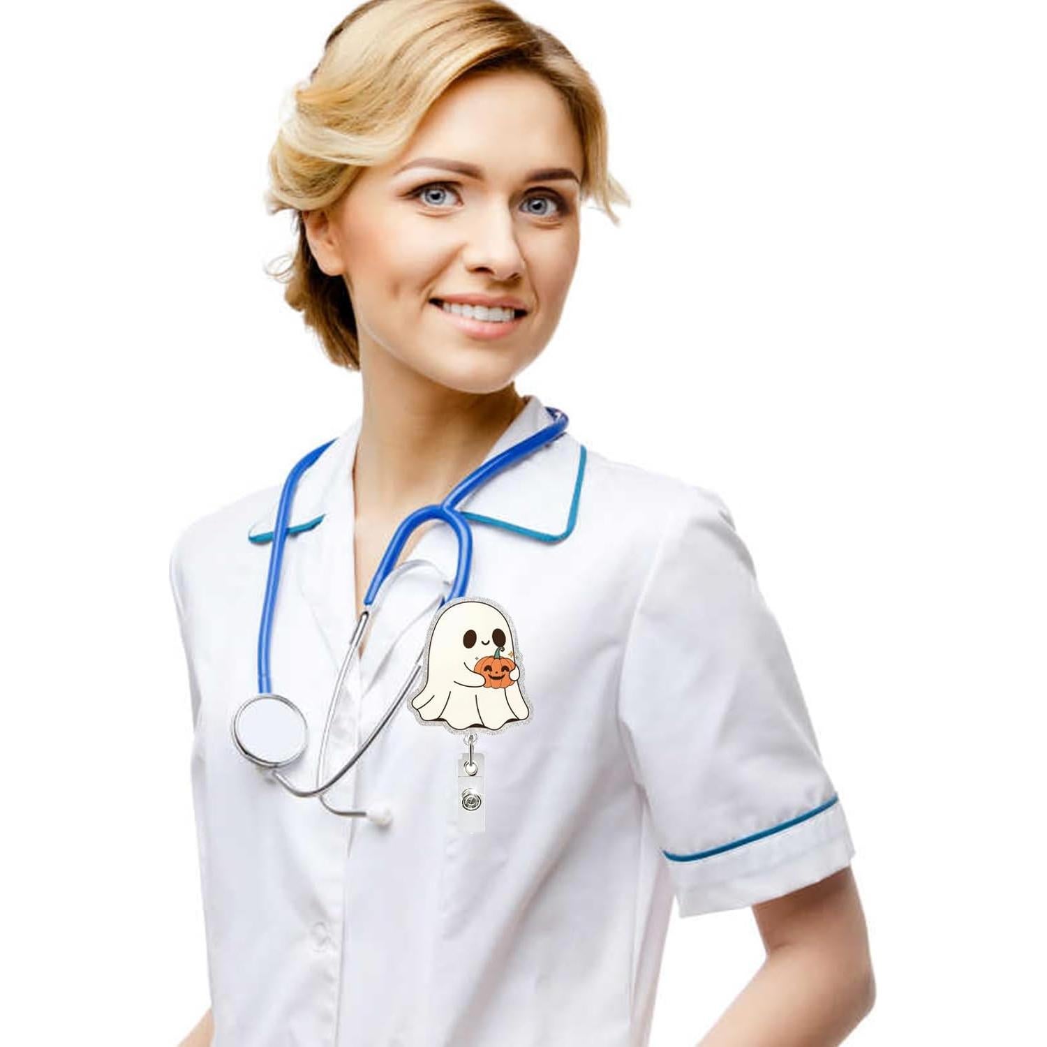 Insignia Retráctil de Halloween NSSHEL Fantasma con Clip