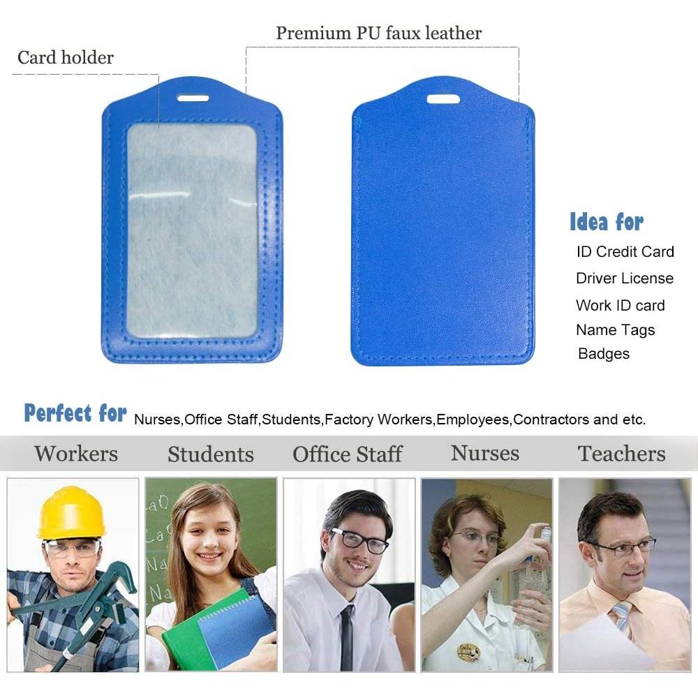 20 Pcs Soporte de Tarjeta de Cuero Sintético Creatiee con Carretes