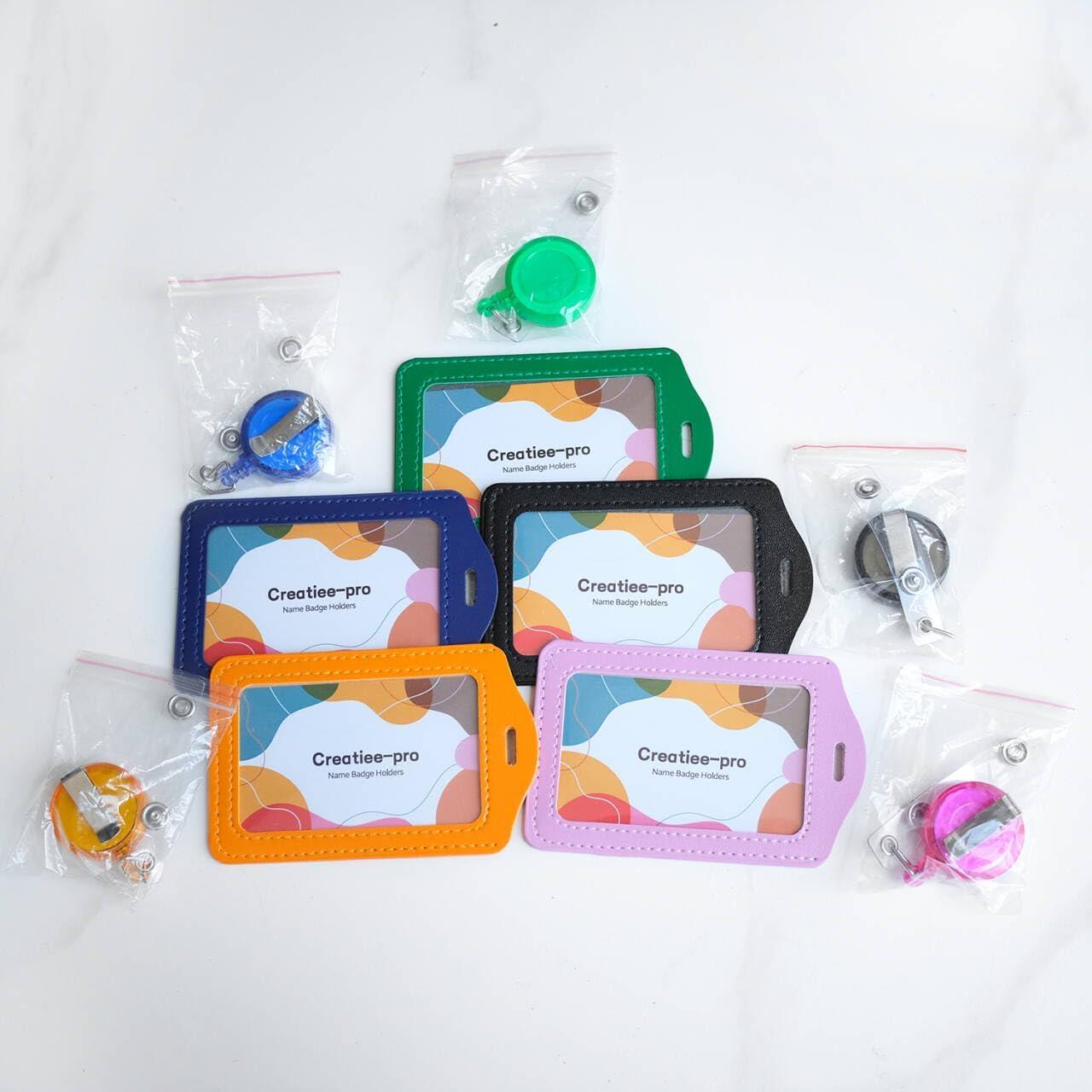 20 Pcs Soporte de Tarjeta de Cuero Sintético Creatiee con Carretes