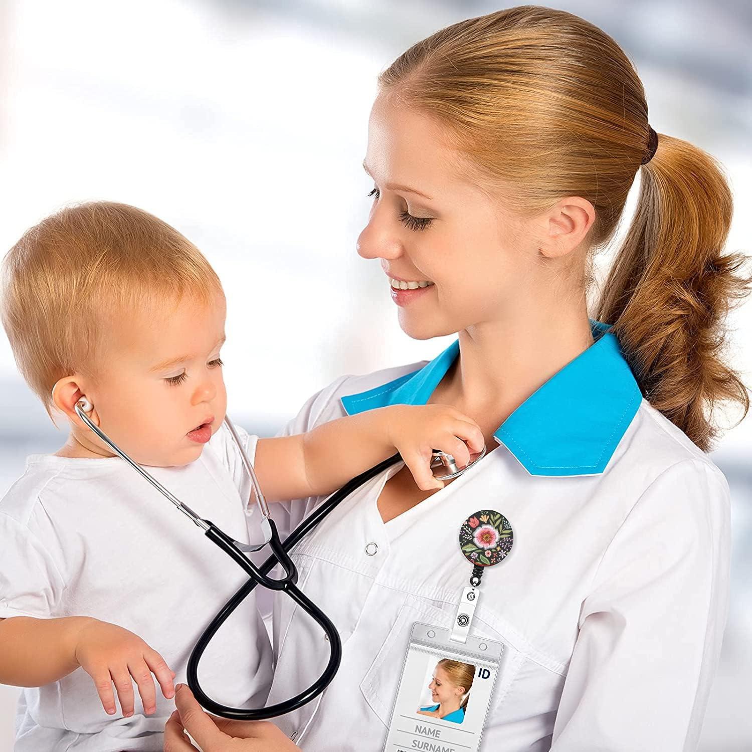 Portatarjetas Retráctil Bosketo 3pack Floral con Clip