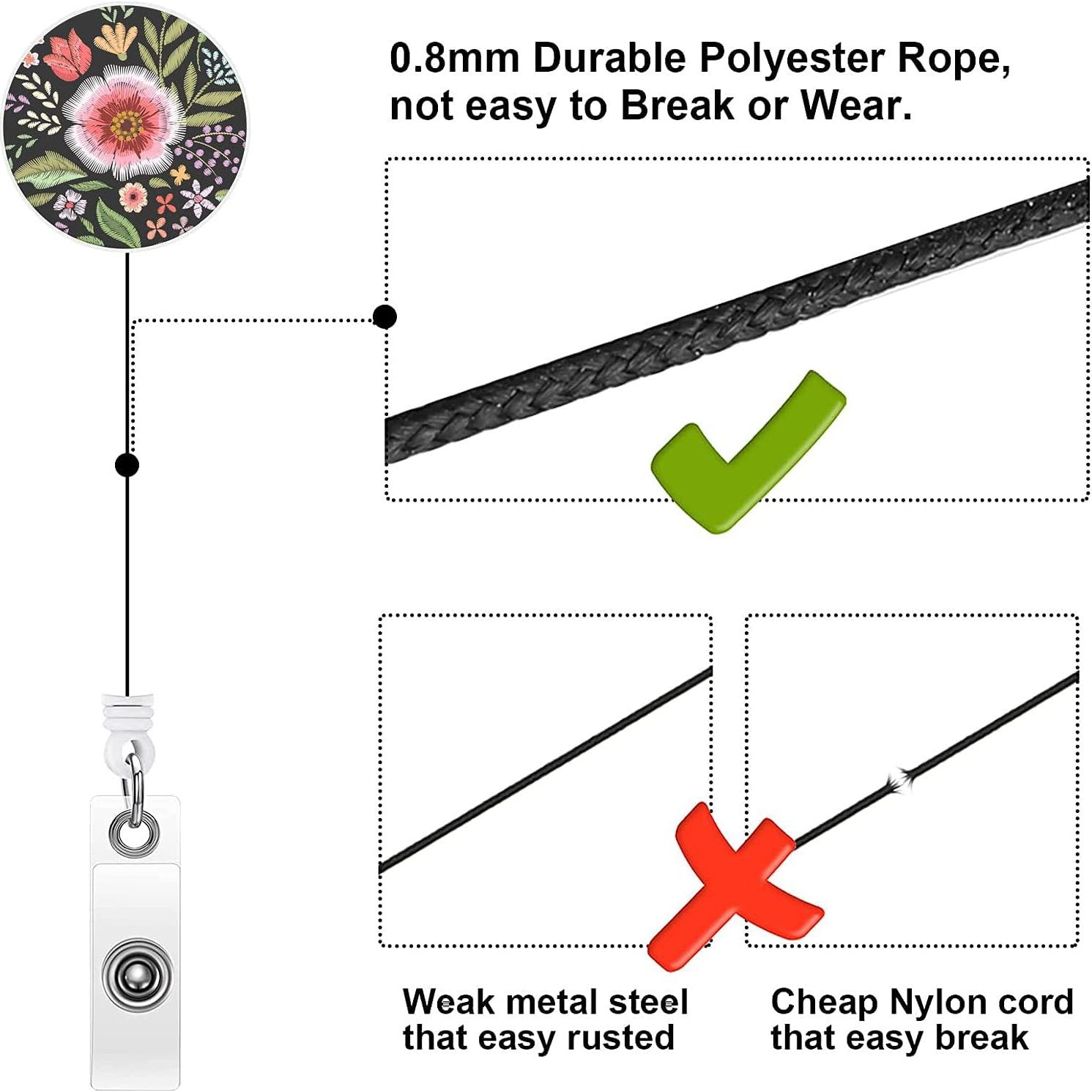 Portatarjetas Retráctil Bosketo 3pack Floral con Clip