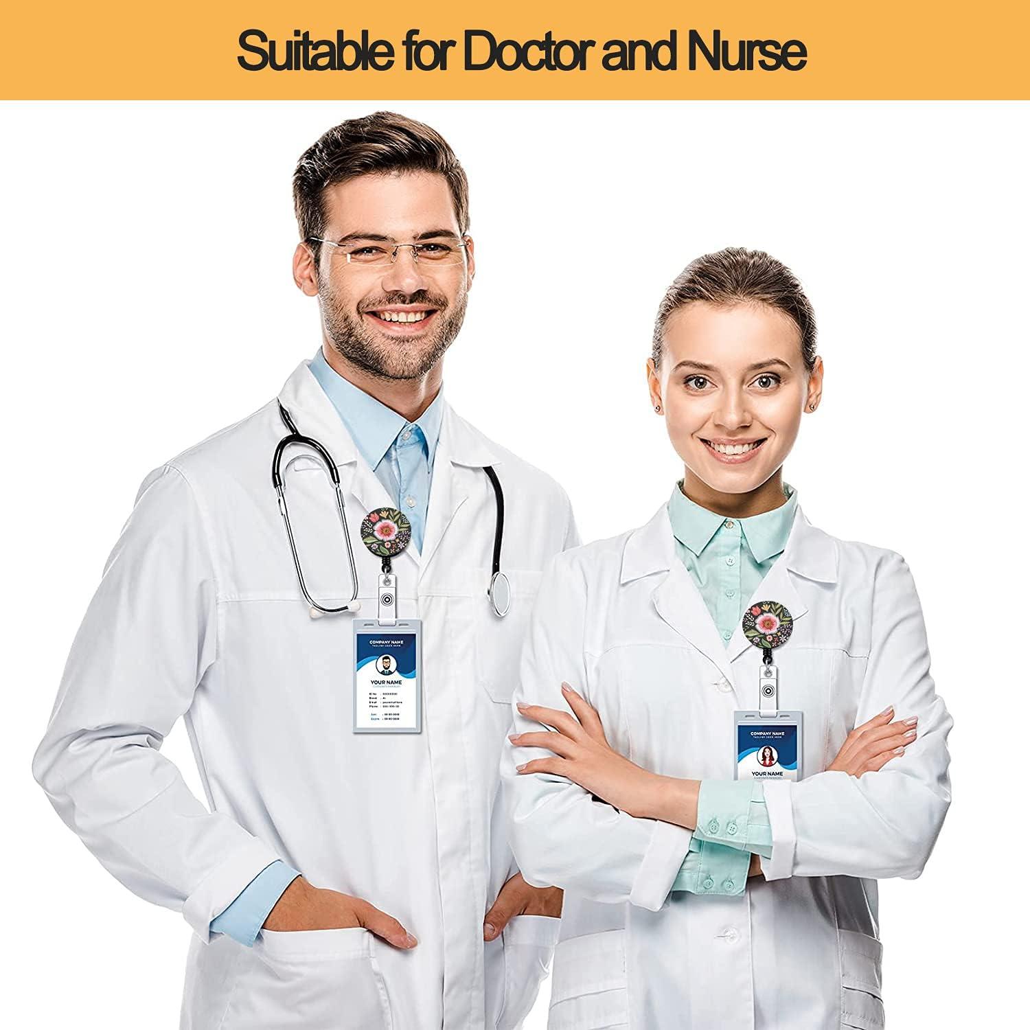 Portatarjetas Retráctil Bosketo 3pack Floral con Clip