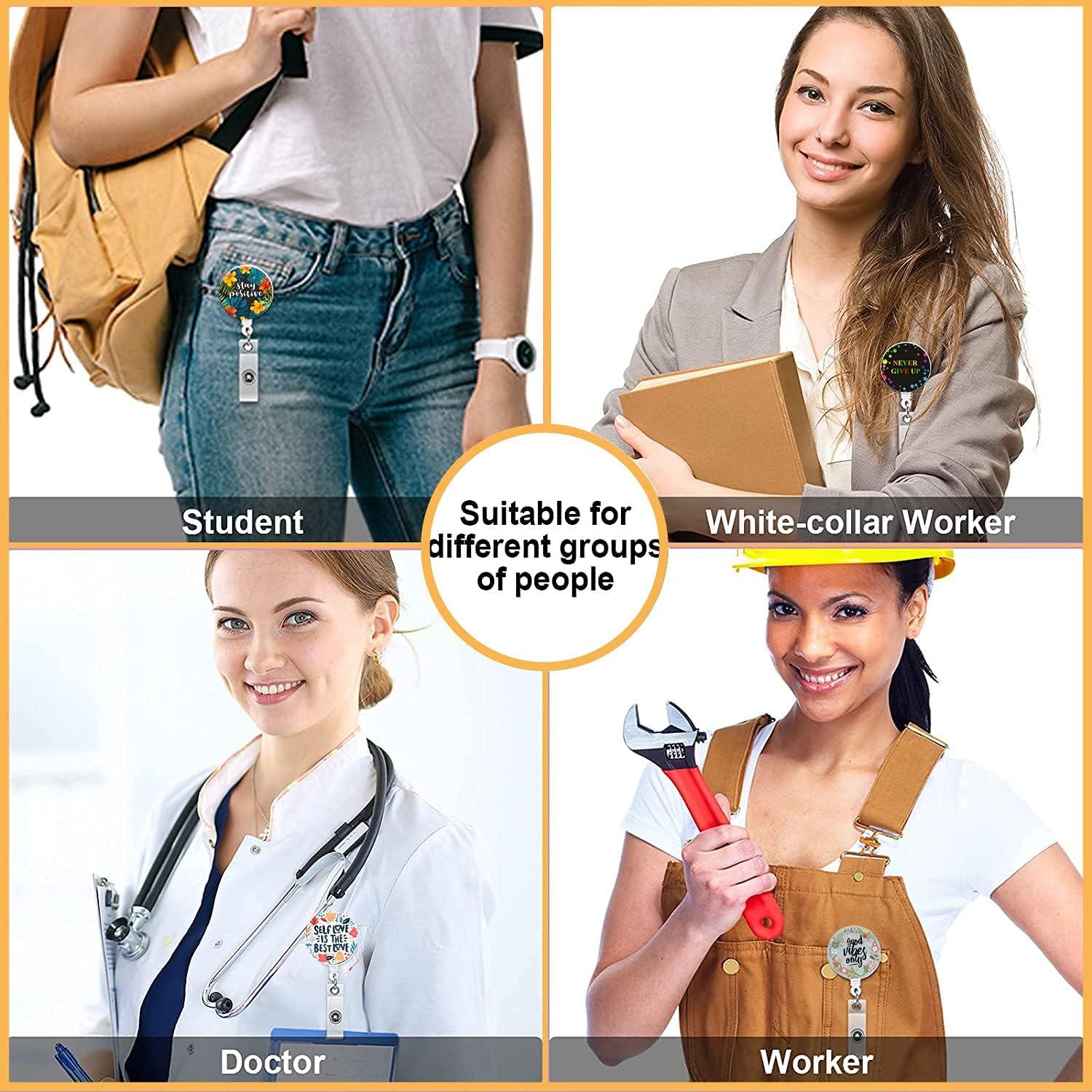 Portatarjetas Retráctil Bosketo 3pack Floral con Clip