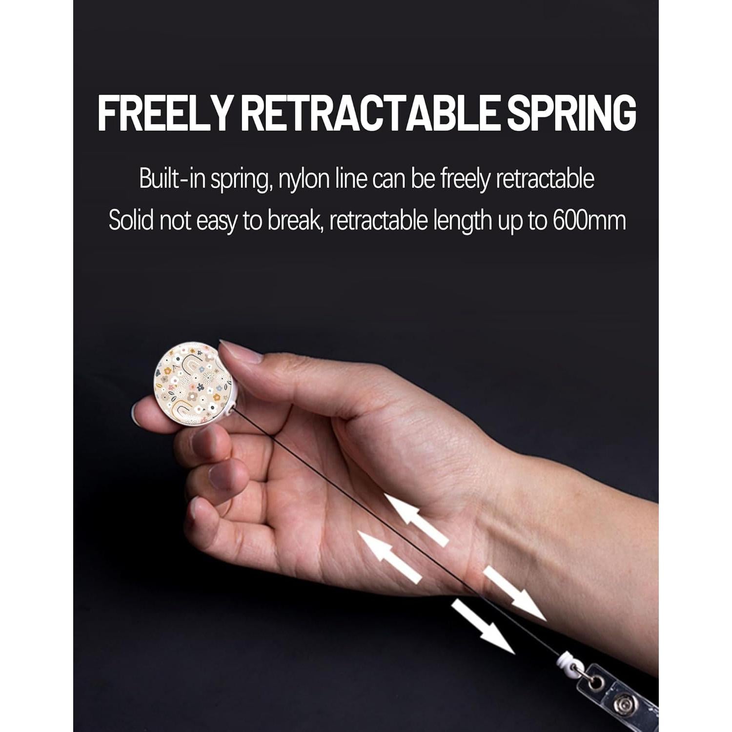 Paquete de 2 Sujetadores de Insignias Retráctiles TPOAEL - Flores Arcoíris