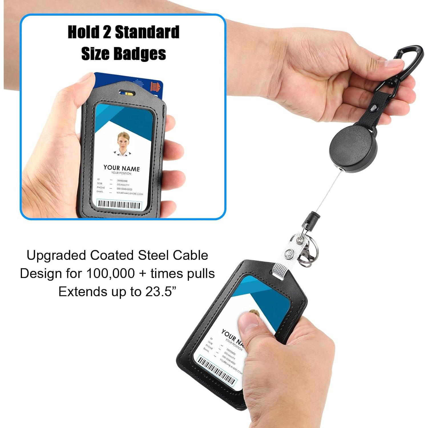 Soporte de identificación retráctil Coinarin con llavero y clip