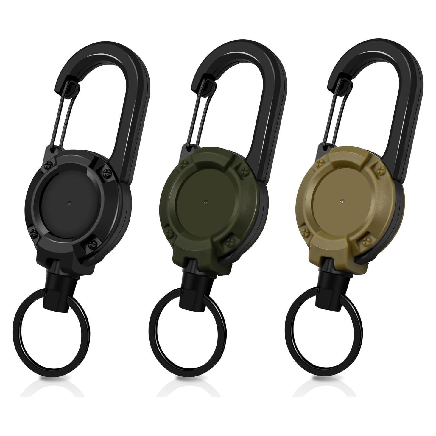 Llavero Retráctil 3 Pack Wonwood, Cable de 60 cm, Alta Resistencia