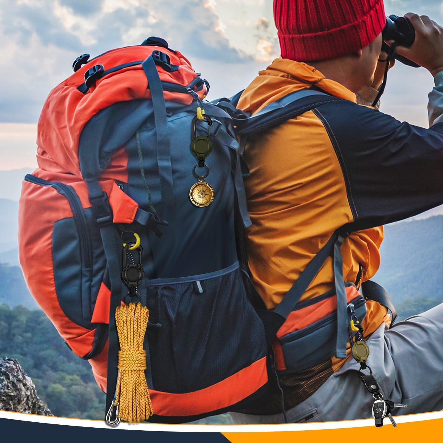 Llavero Retráctil 3 Pack Wonwood, Cable de 60 cm, Alta Resistencia