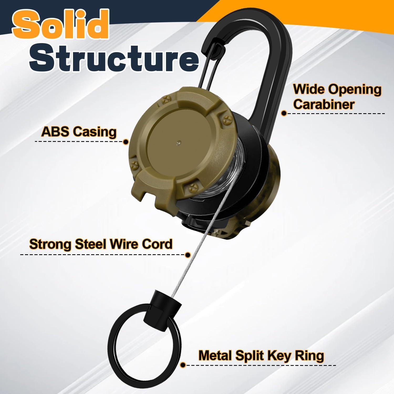 Llavero Retráctil 3 Pack Wonwood, Cable de 60 cm, Alta Resistencia