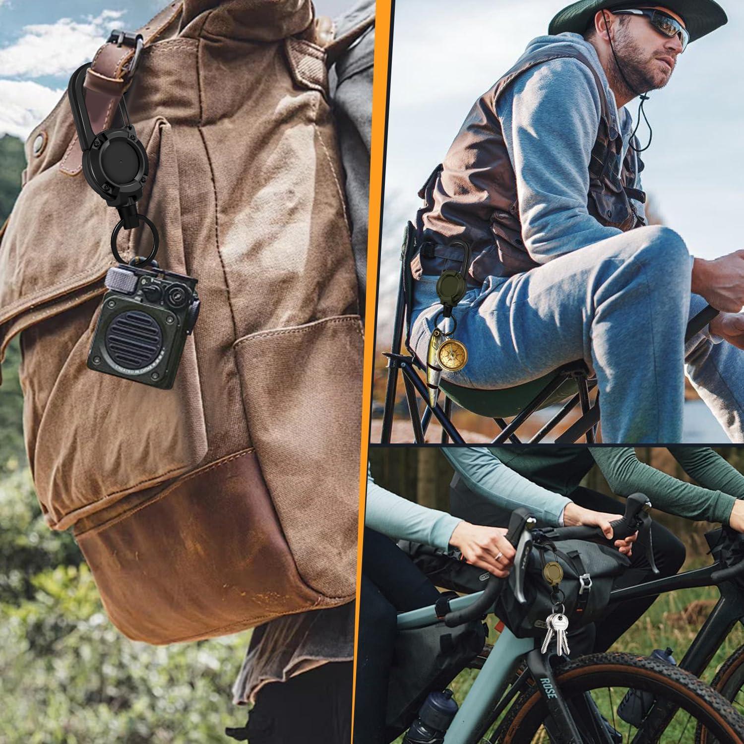 Llavero Retráctil 3 Pack Wonwood, Cable de 60 cm, Alta Resistencia