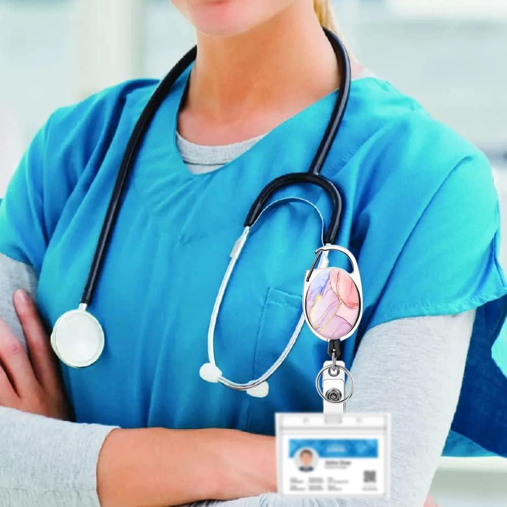 Carrete de Identificación Retráctil MIOINEY 3 Unidades Mármol