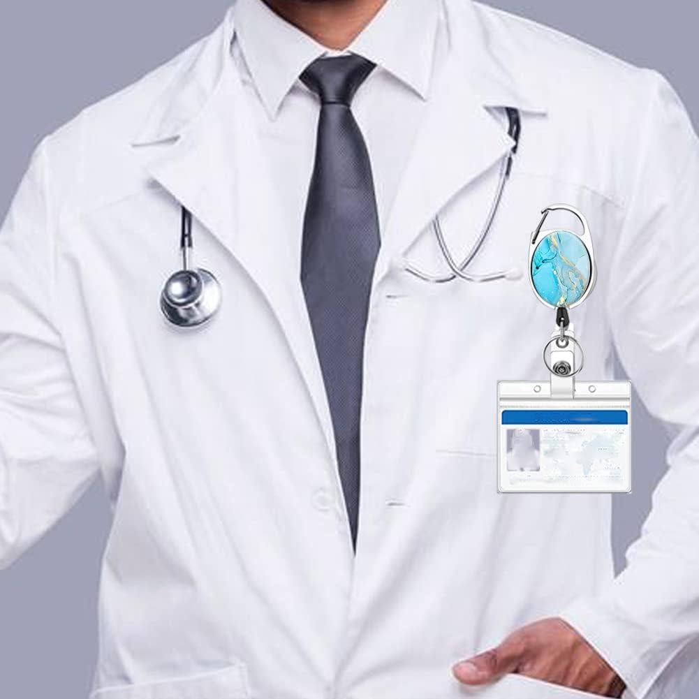 Carrete de Identificación Retráctil MIOINEY 3 Unidades Mármol