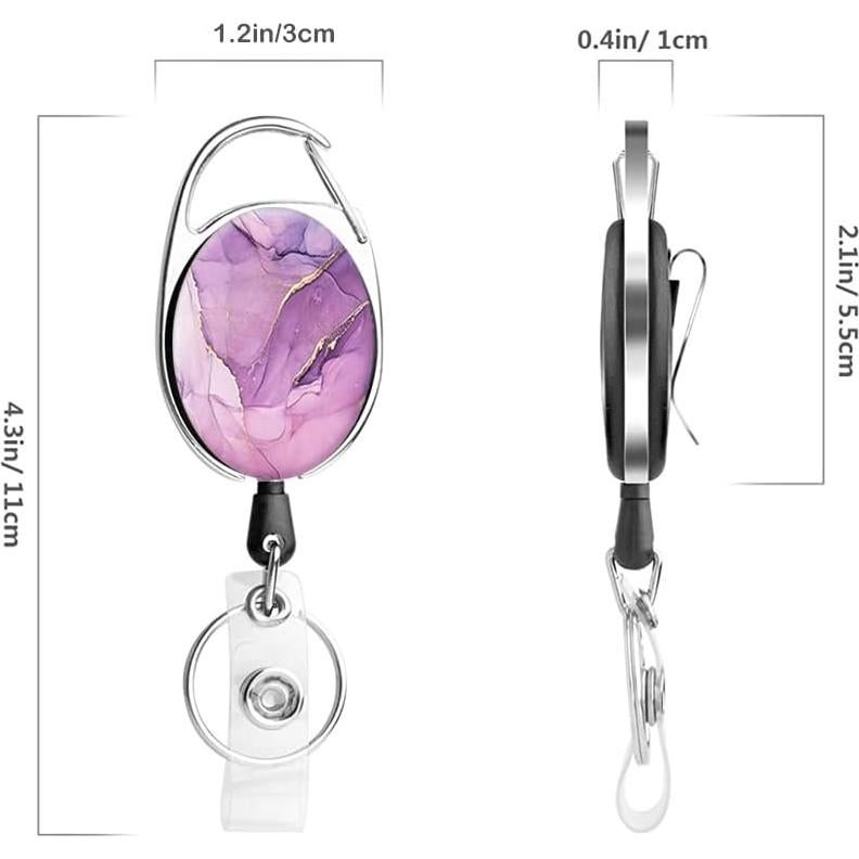 Carrete de Identificación Retráctil MIOINEY 3 Unidades Mármol