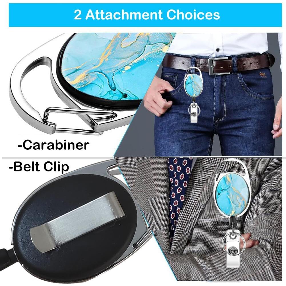 Carrete de Identificación Retráctil MIOINEY 3 Unidades Mármol