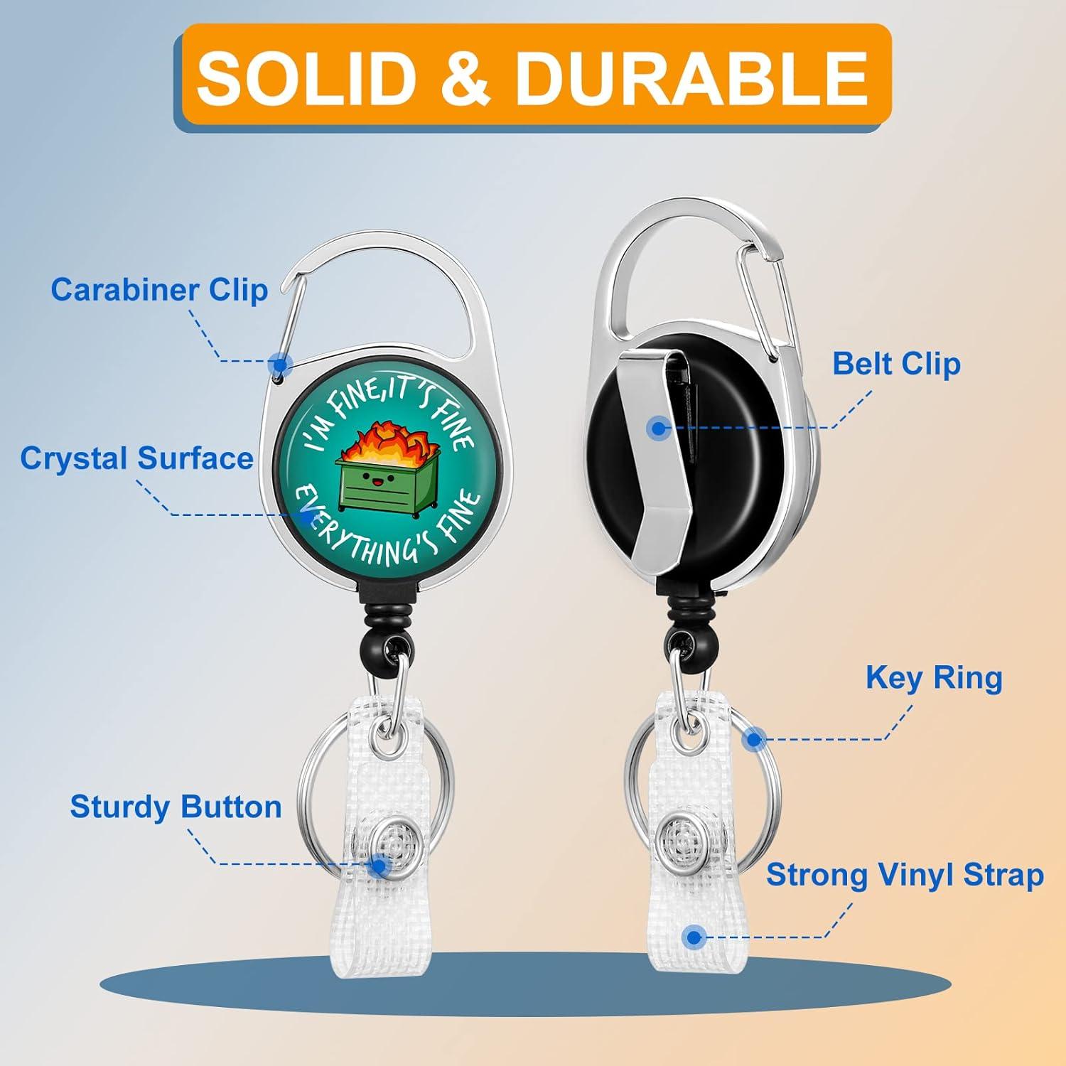 Portatarjetas Plifal con carrete retráctil 30.48 cm - Estoy bien