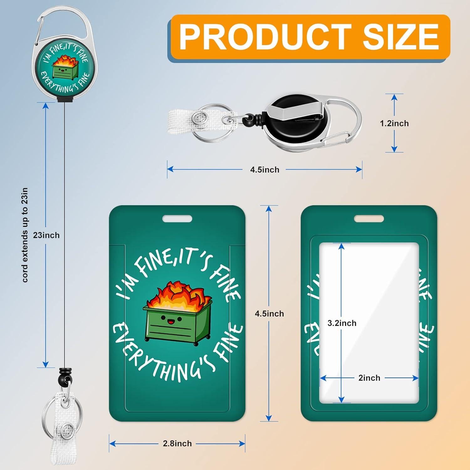 Portatarjetas Plifal con carrete retráctil 30.48 cm - Estoy bien