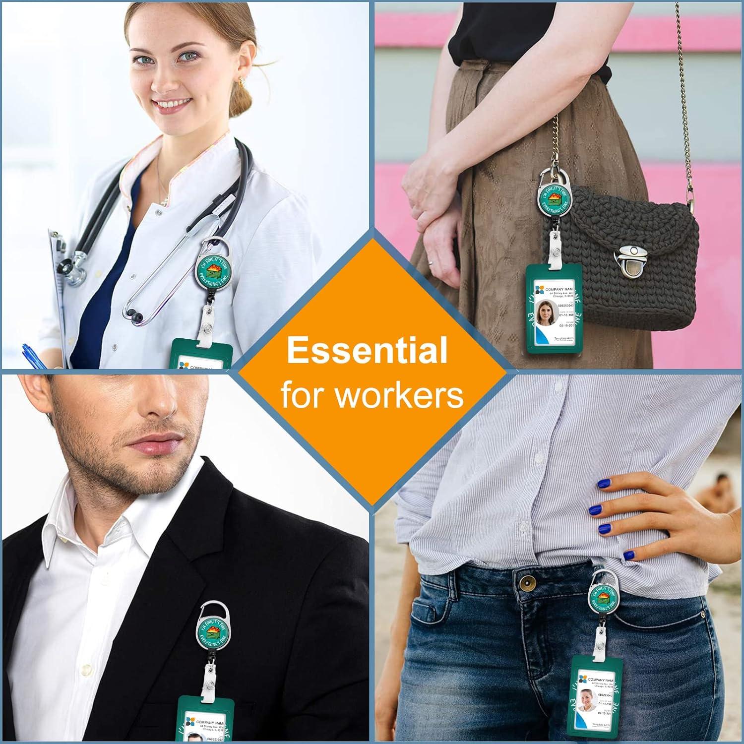 Portatarjetas Plifal con carrete retráctil 30.48 cm - Estoy bien