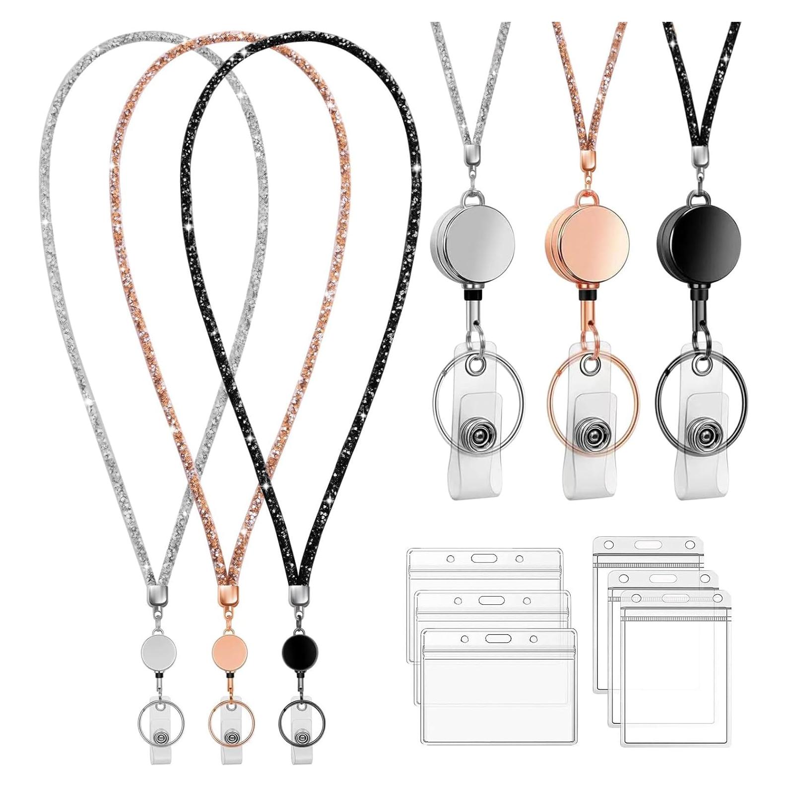 Juego de 3 Sujetadores de Identificación Retráctiles Bellrela