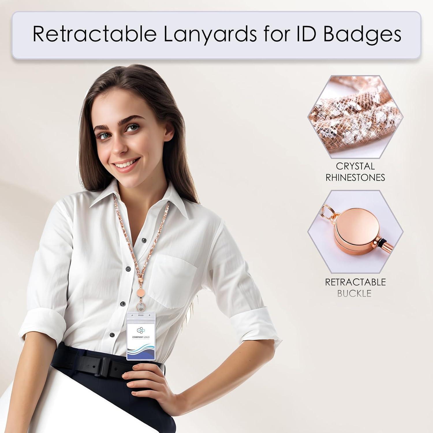 Juego de 3 Sujetadores de Identificación Retráctiles Bellrela