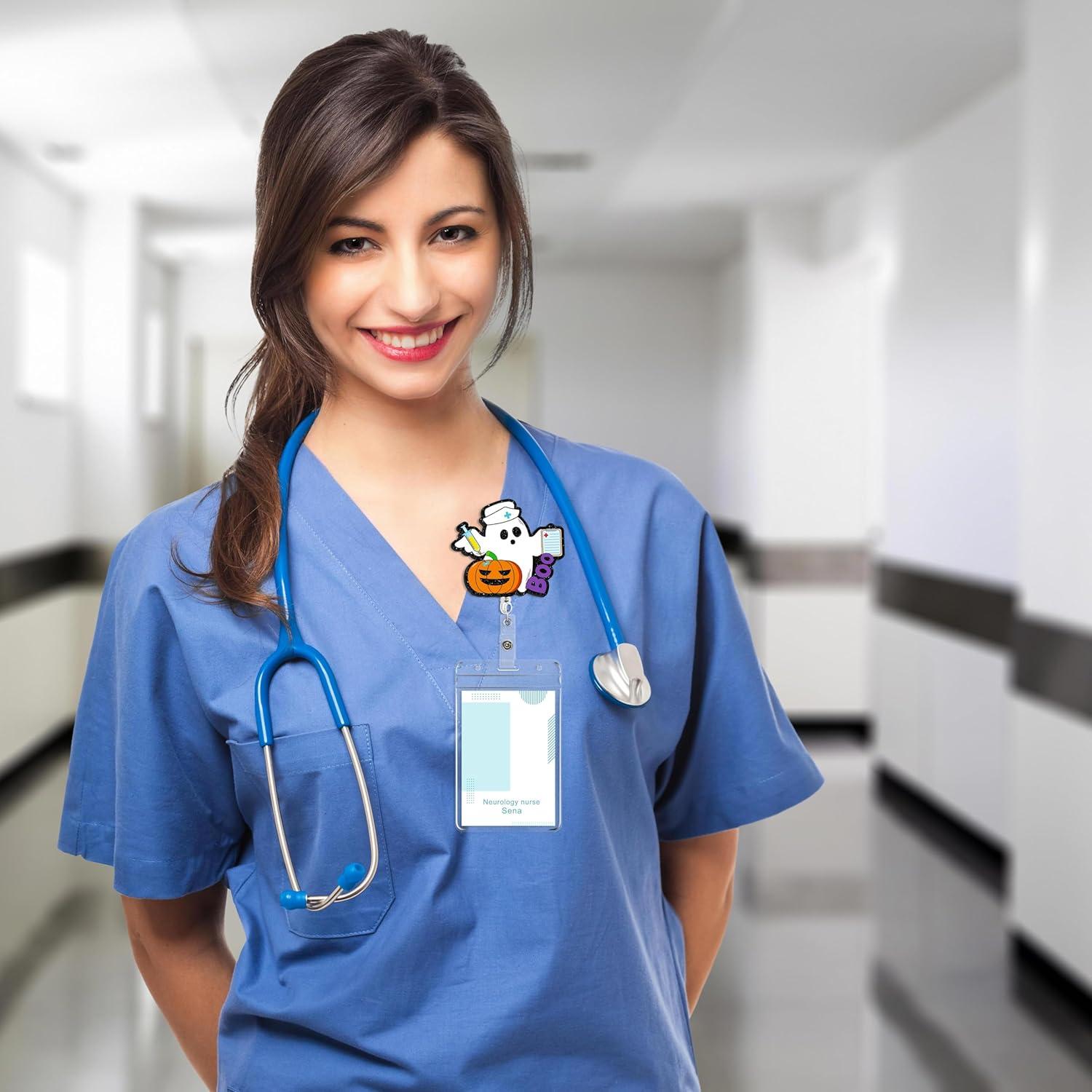 12 Portabotones Halloween Renbuzhu con Clip Fantasma 61 cm