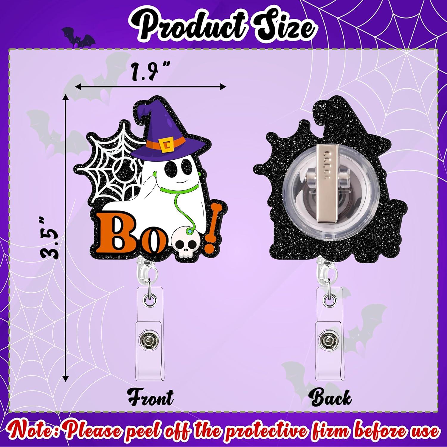 12 Portabotones Halloween Renbuzhu con Clip Fantasma 61 cm