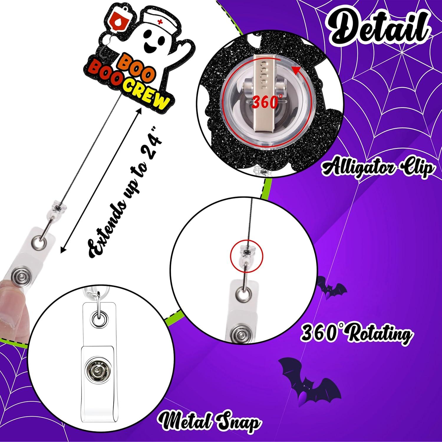 12 Portabotones Halloween Renbuzhu con Clip Fantasma 61 cm