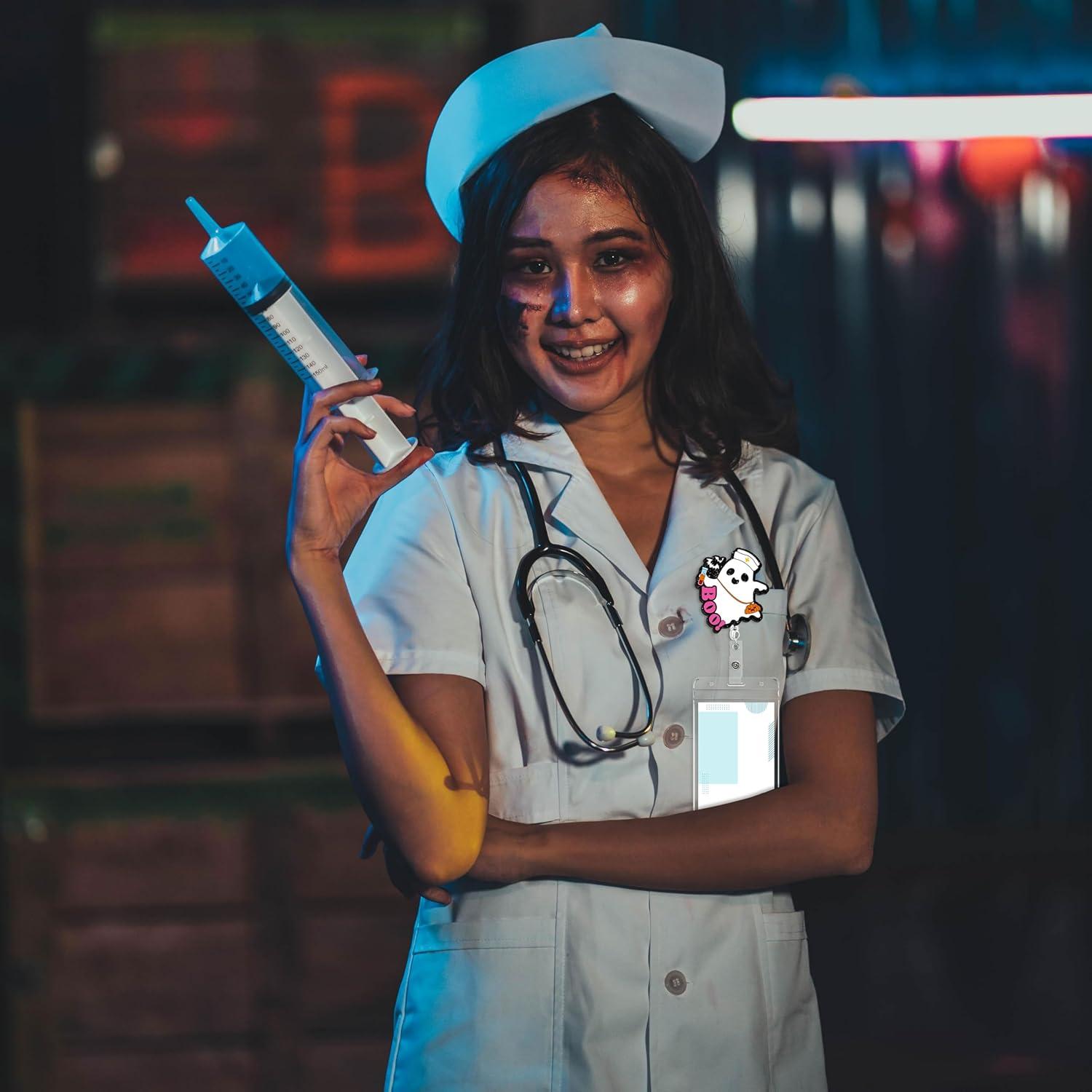 12 Portabotones Halloween Renbuzhu con Clip Fantasma 61 cm