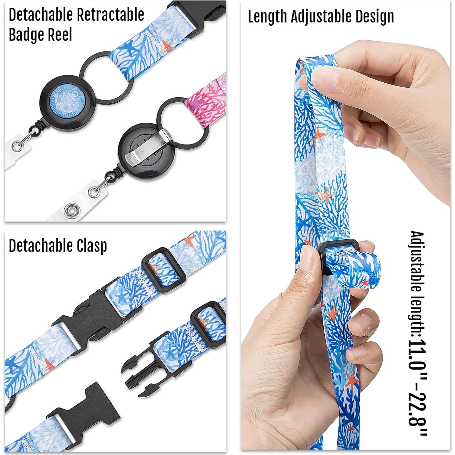Lanyards Ajustables MNGARISTA con Carrete Retráctil 2pack
