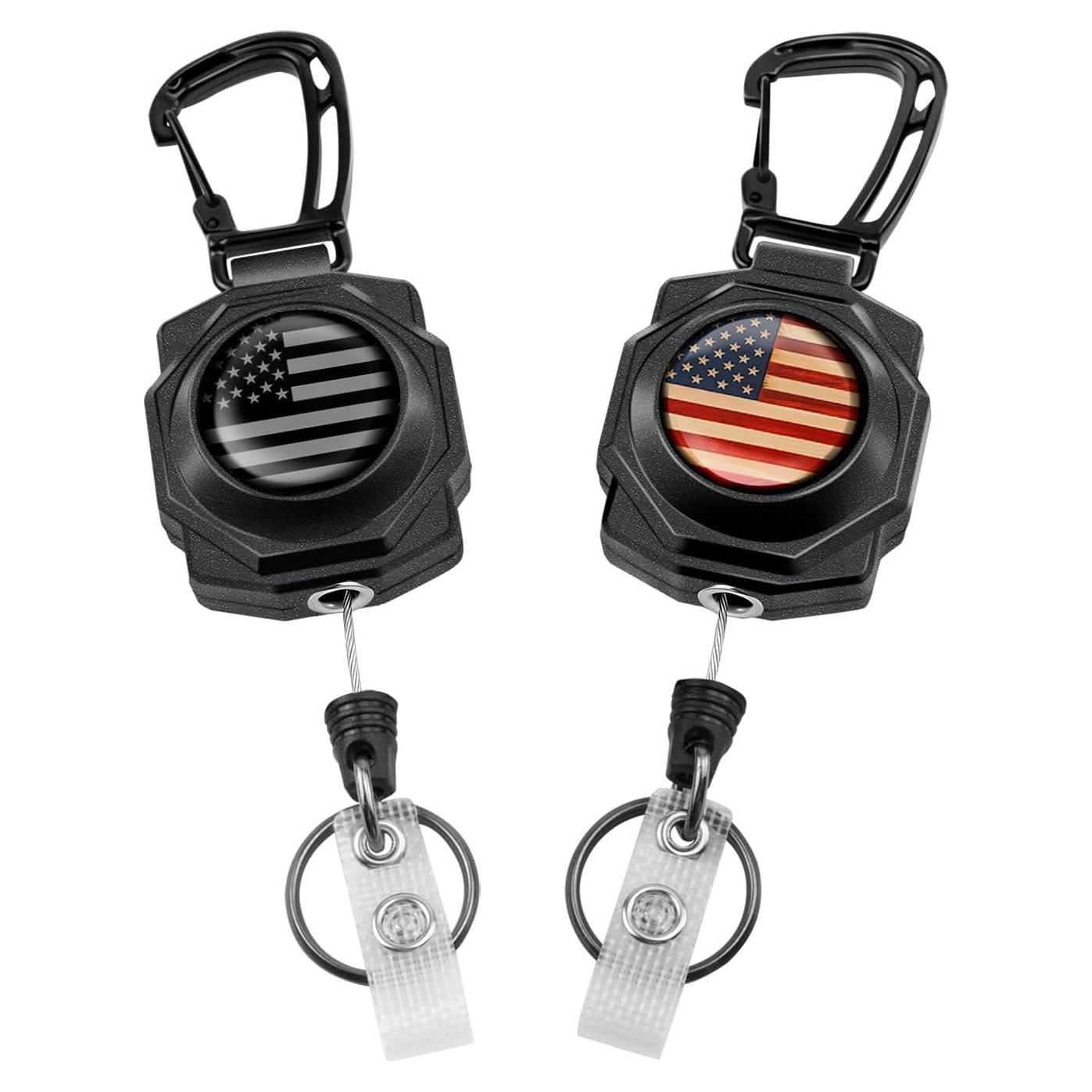 Llavero Retráctil Bolimoss con Carabiner y Cable de Acero 81 cm